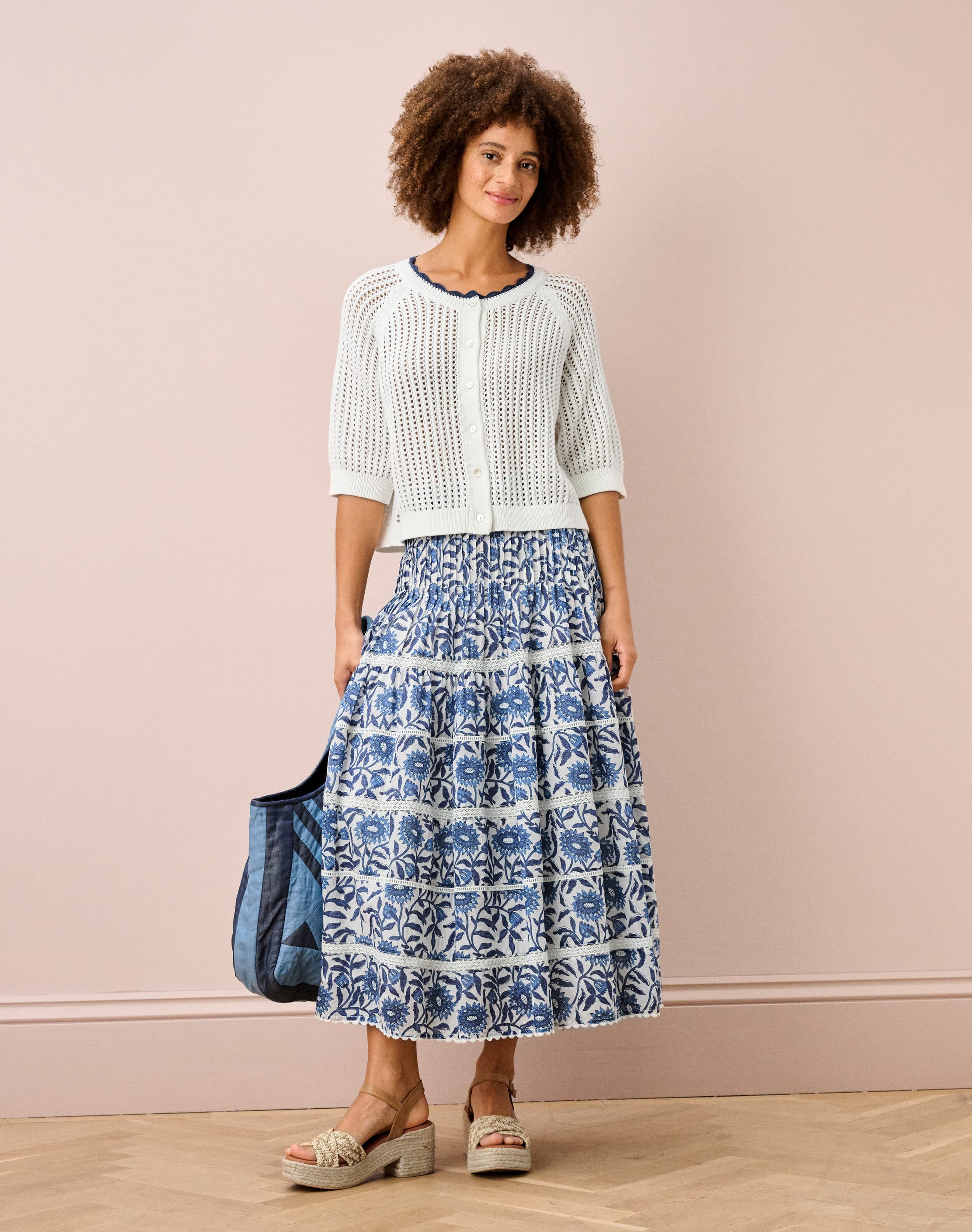 Organic Cotton Block Print Skirt
