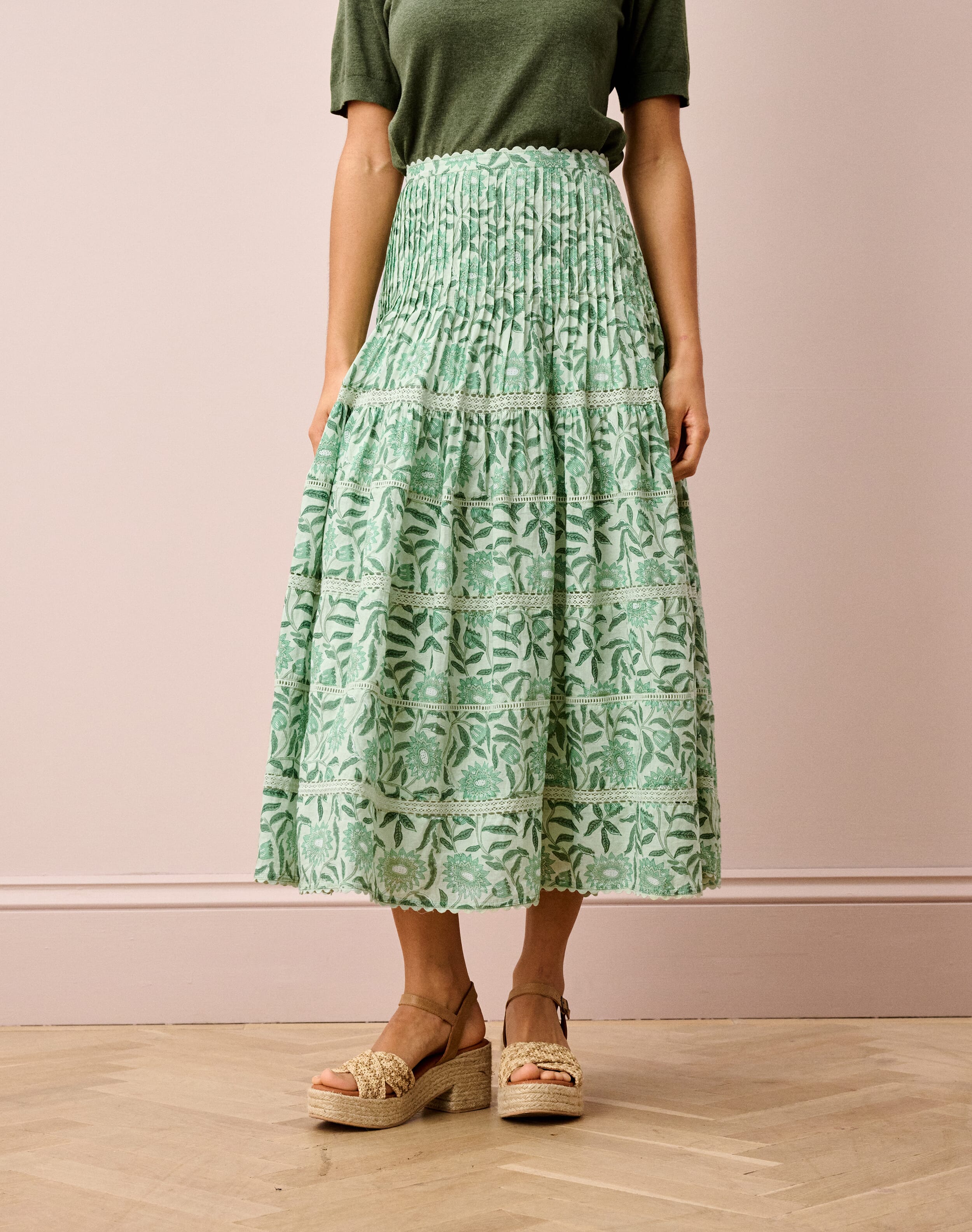 Organic Cotton Block Print Skirt