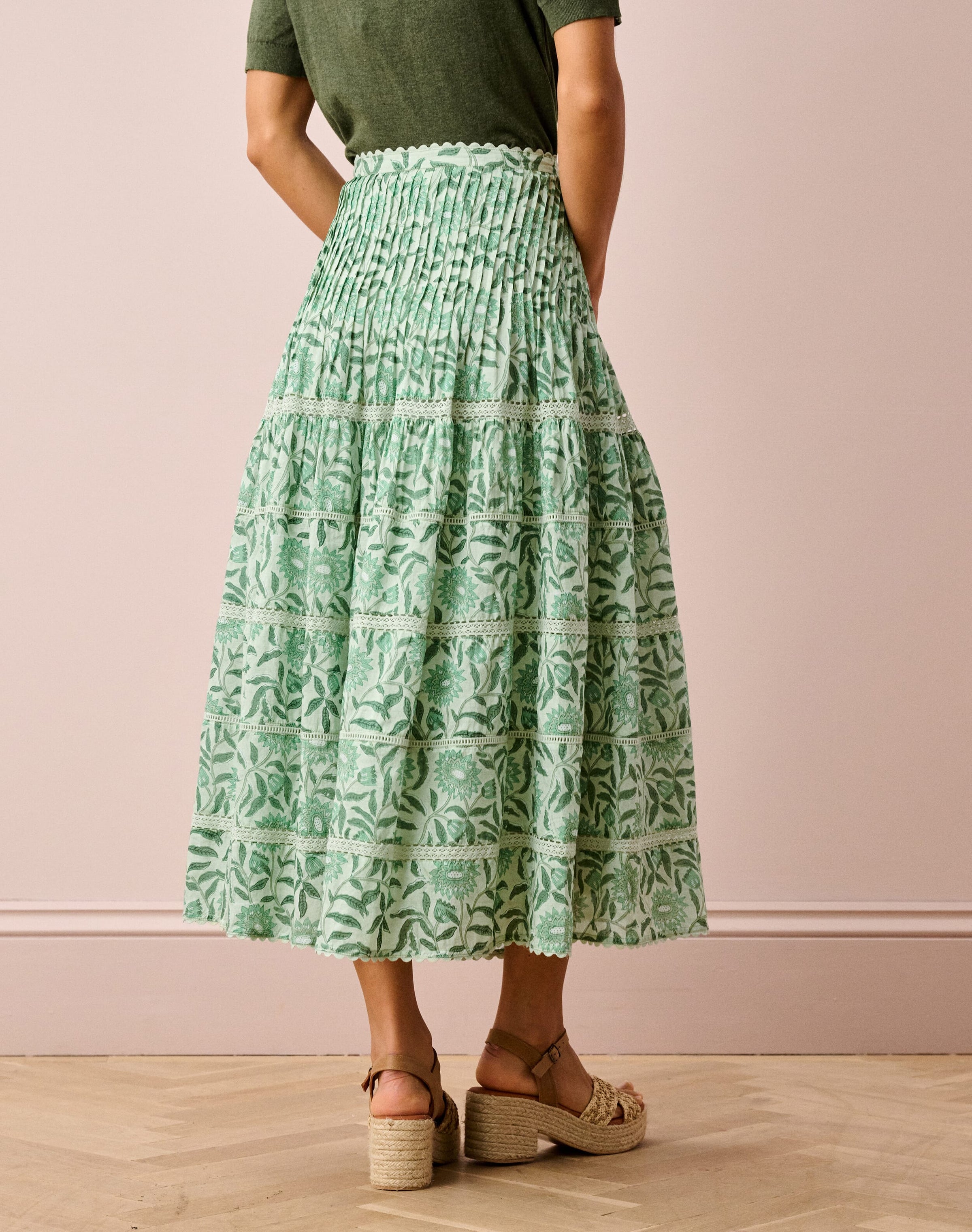 Organic Cotton Block Print Skirt