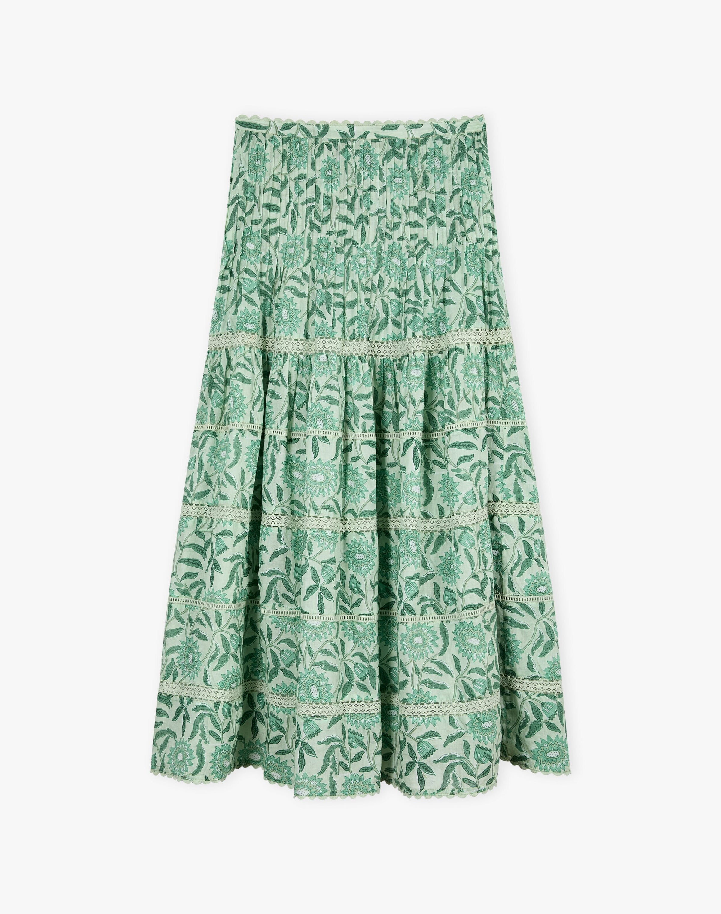 Organic Cotton Block Print Skirt