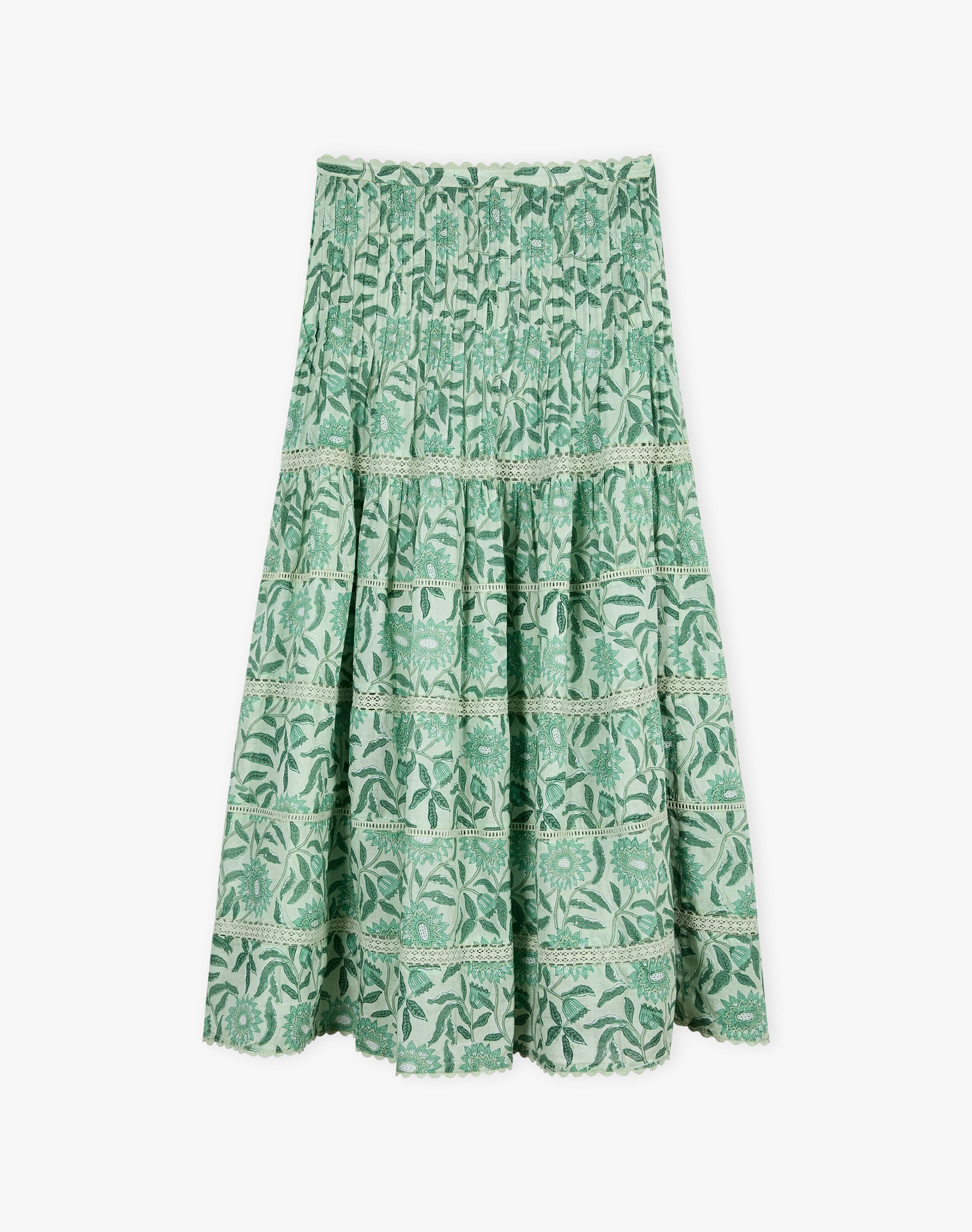 Organic Cotton Block Print Skirt