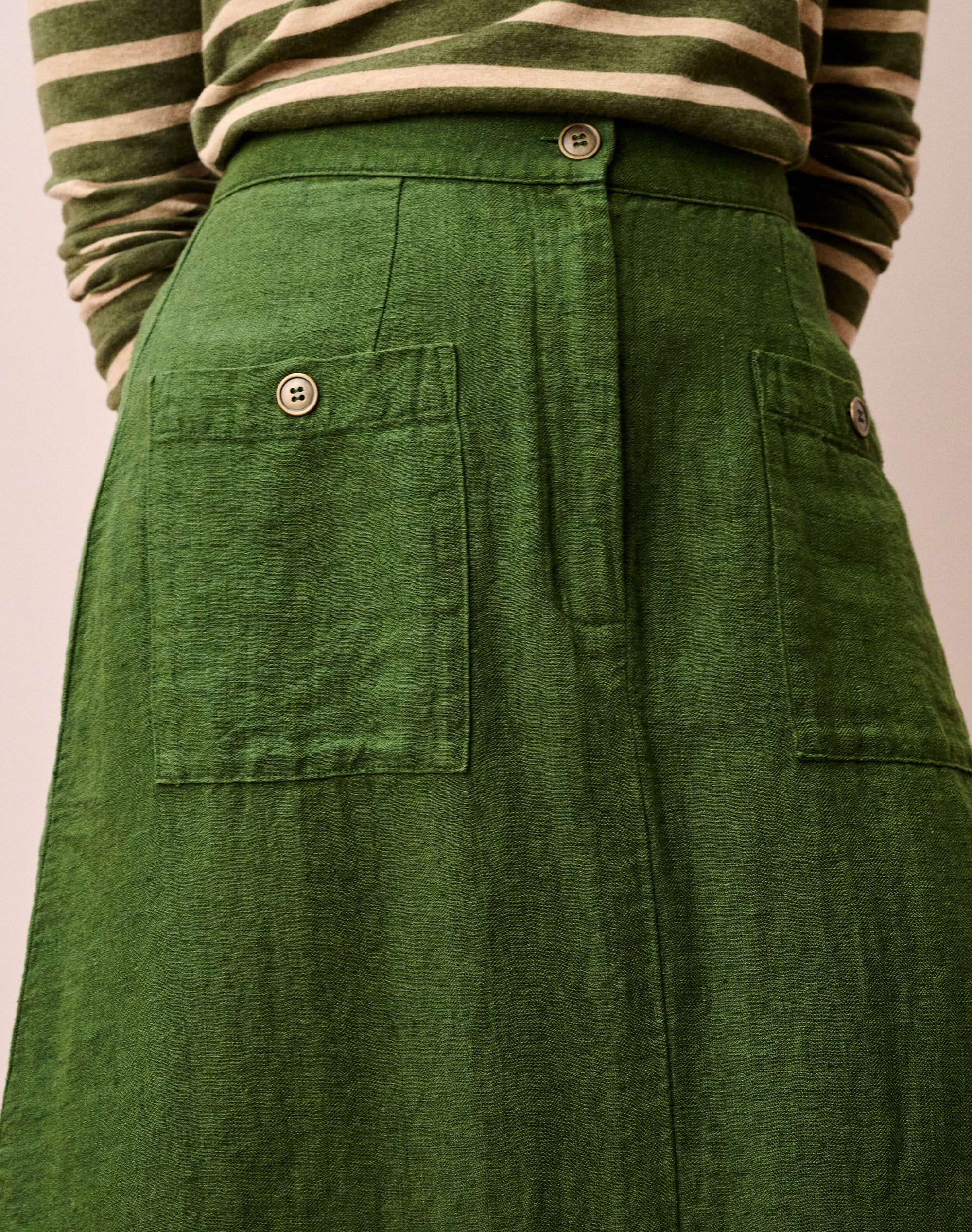 Herringbone Linen Skirt