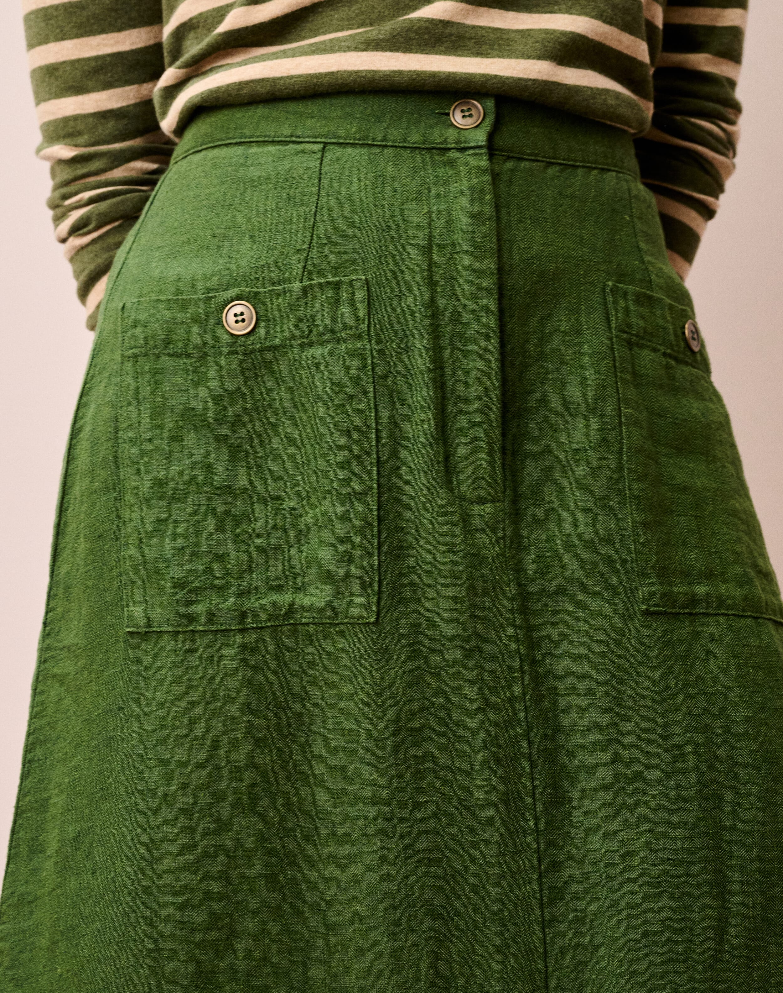 Herringbone Linen Skirt
