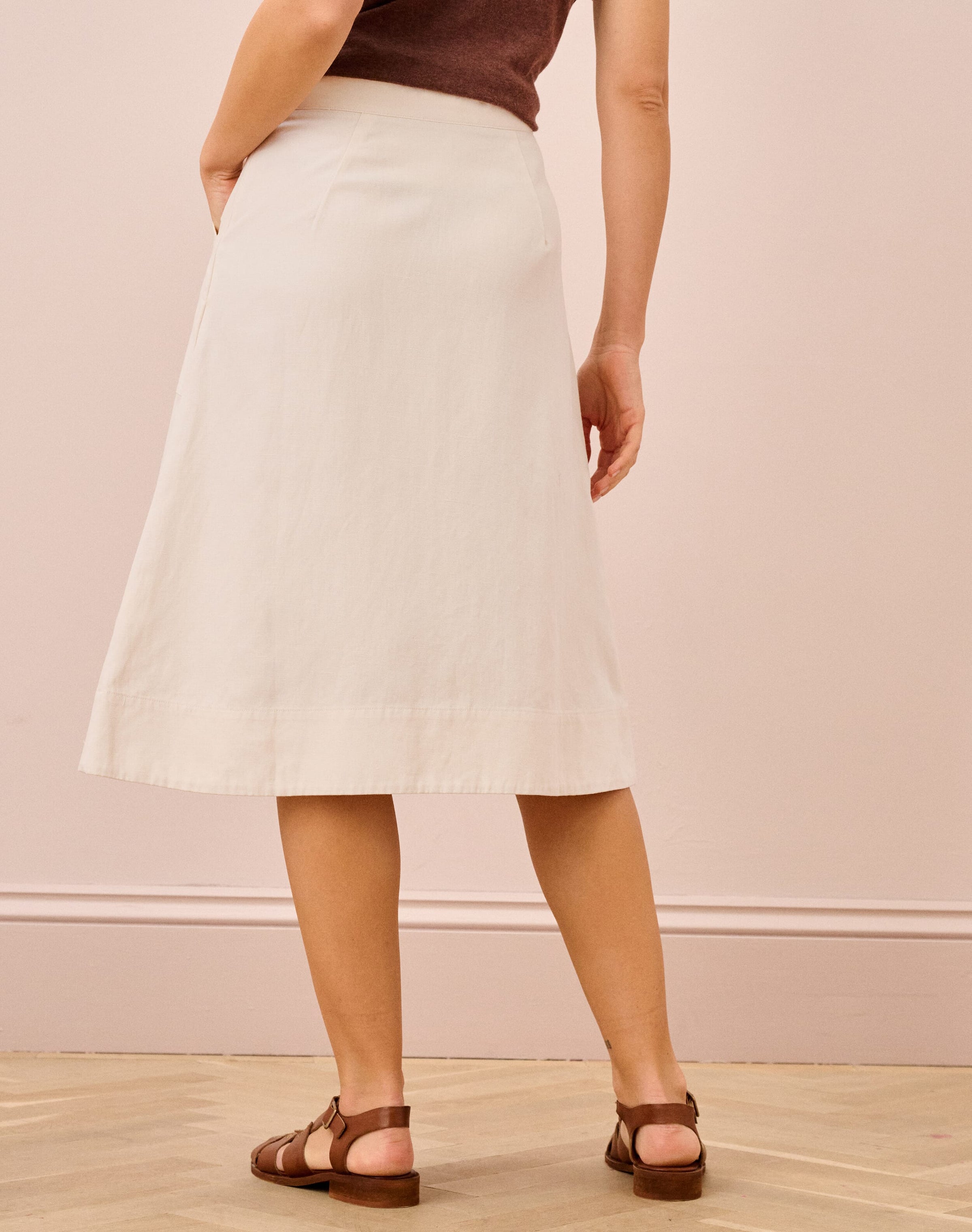 Cotton Linen Utility Skirt