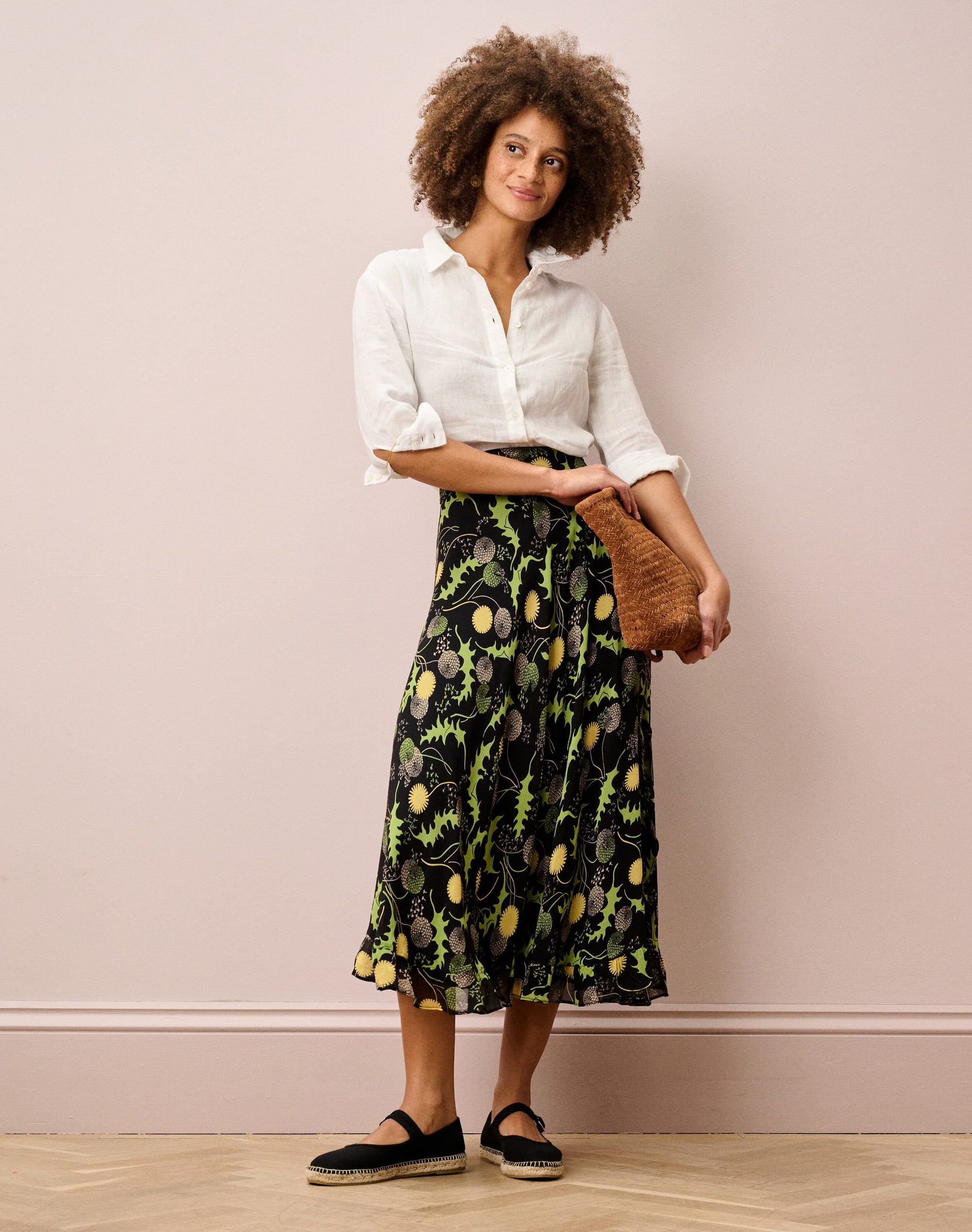 Silk Frill Wrap Skirt