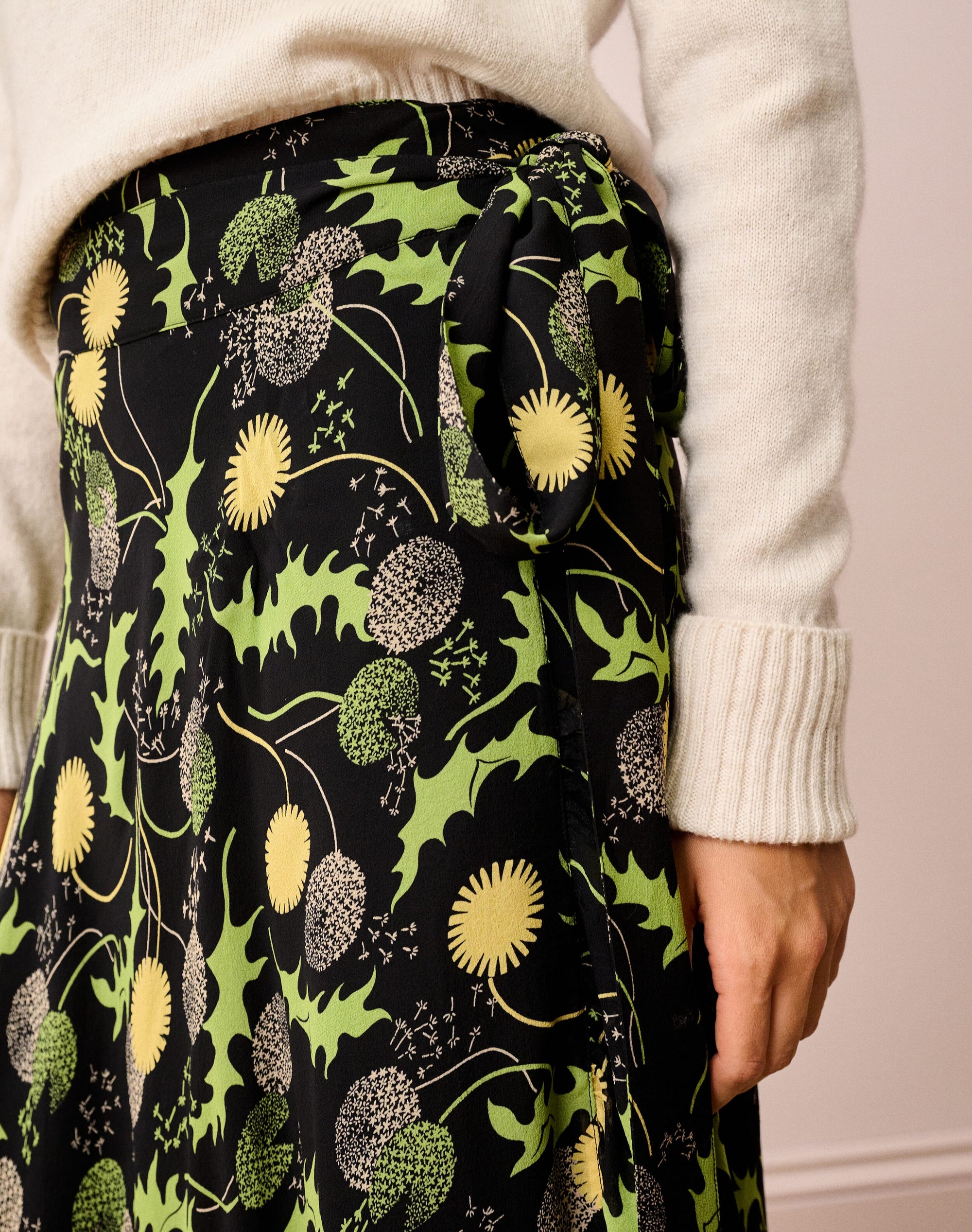 Silk Frill Wrap Skirt