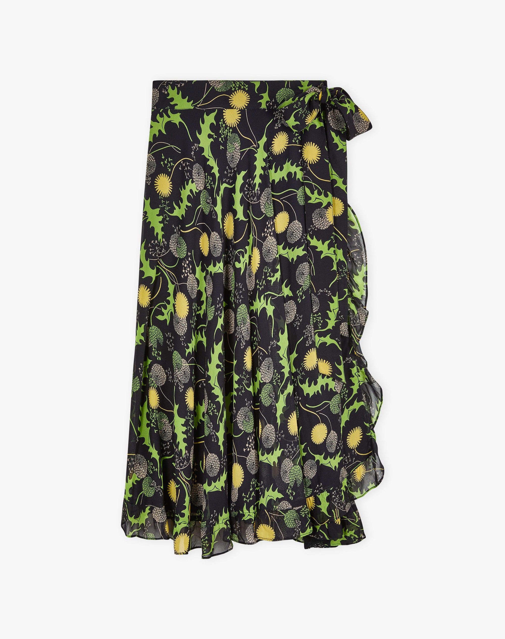 Silk Frill Wrap Skirt
