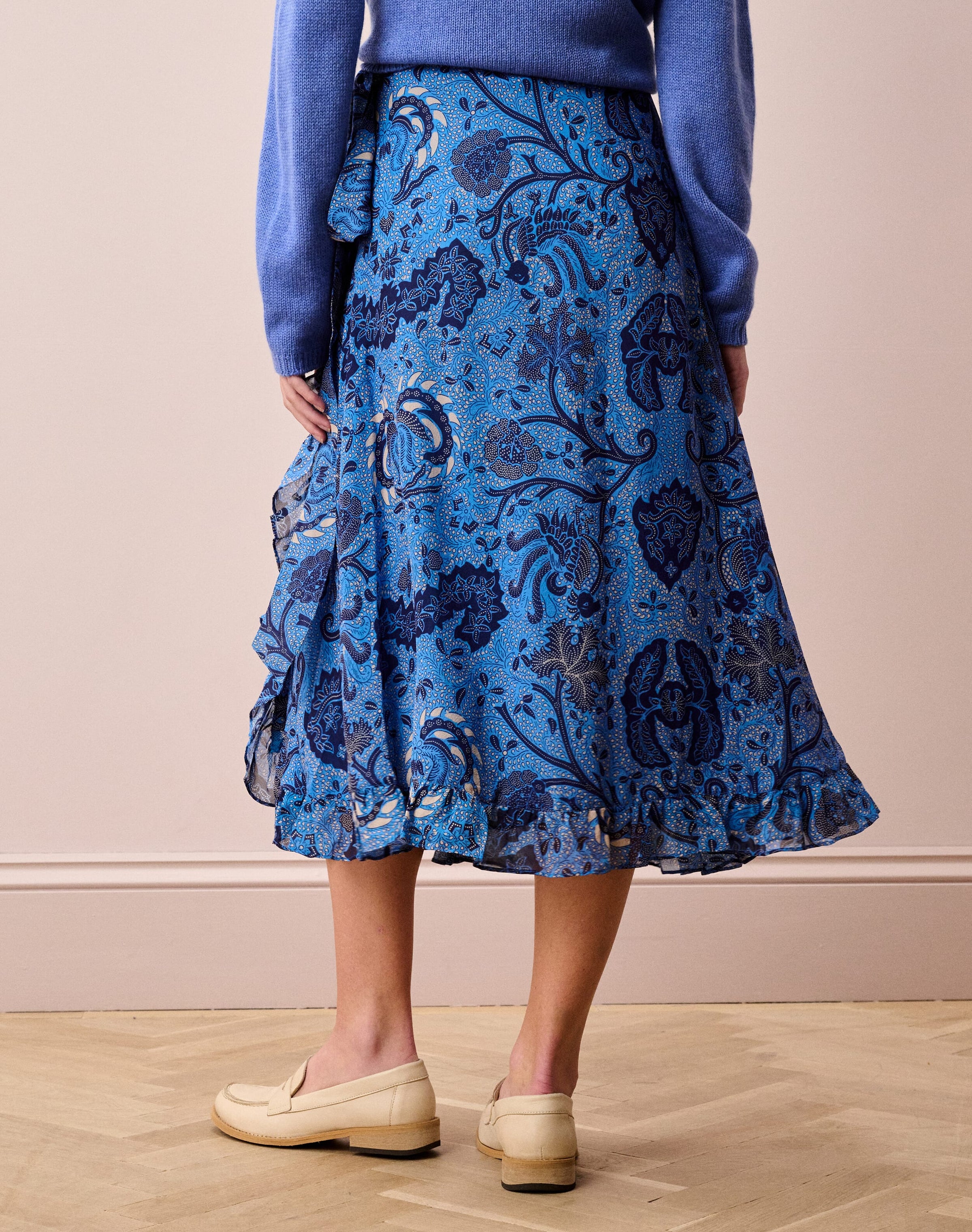 Silk Frill Wrap Skirt