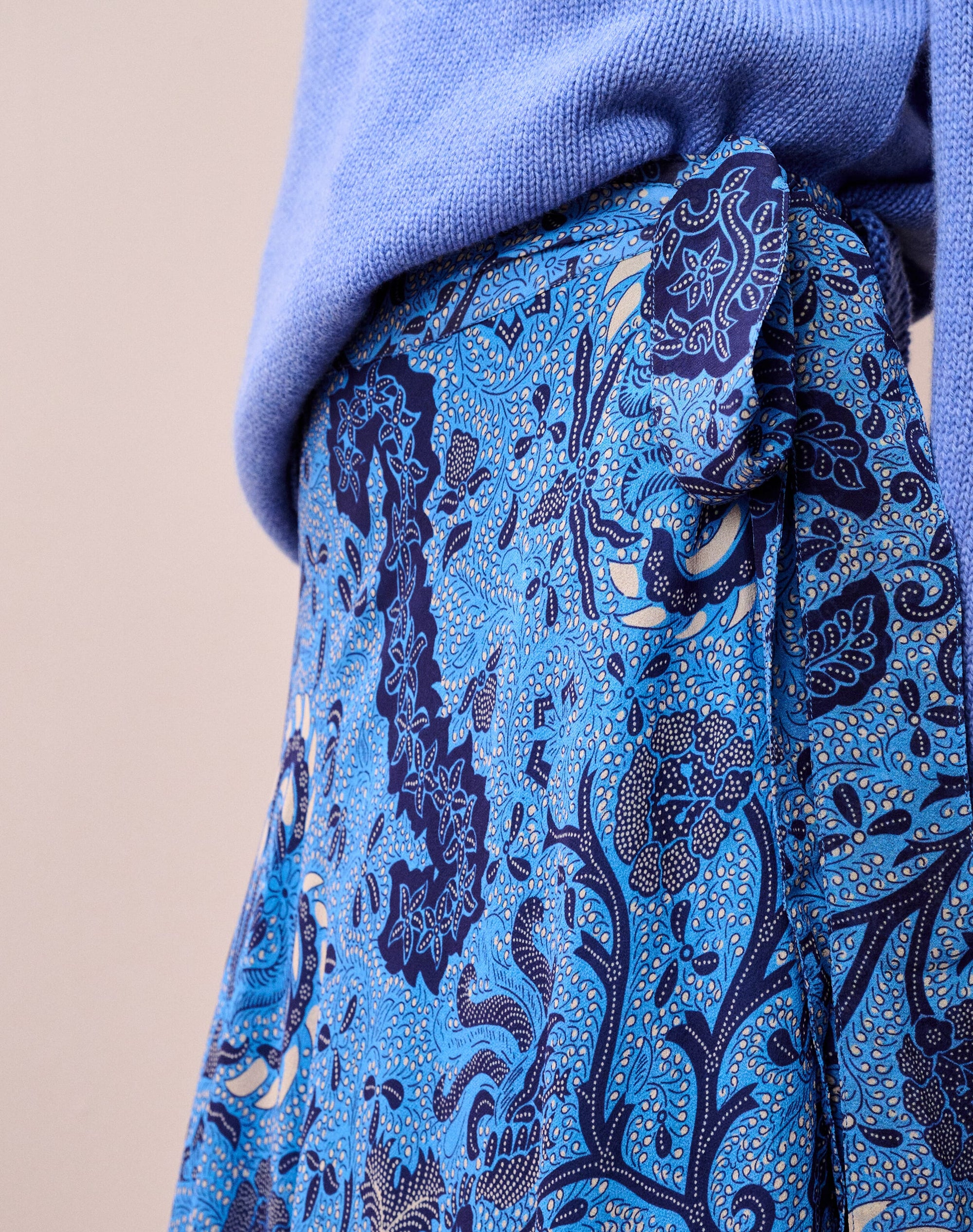 Silk Frill Wrap Skirt