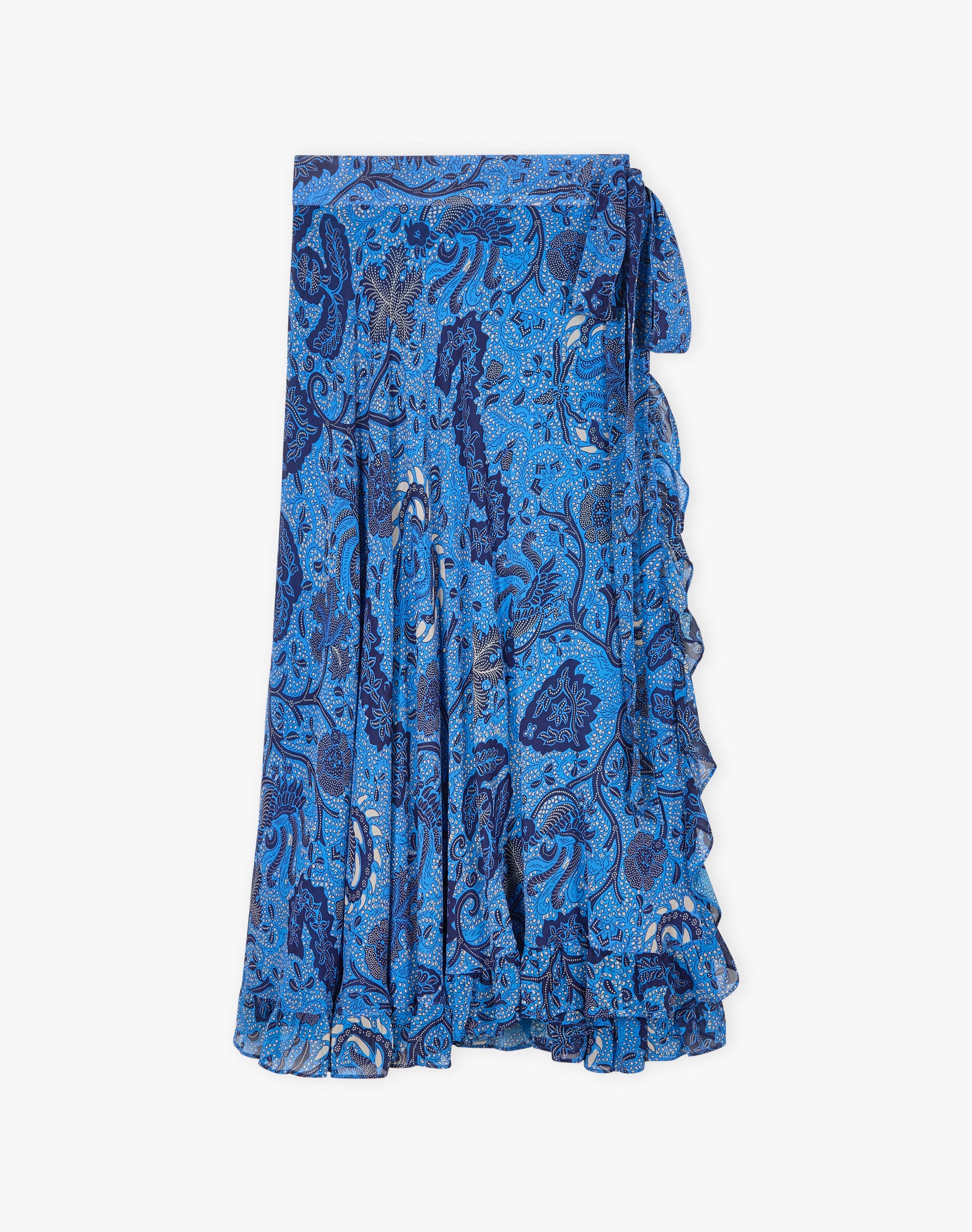 Silk Frill Wrap Skirt
