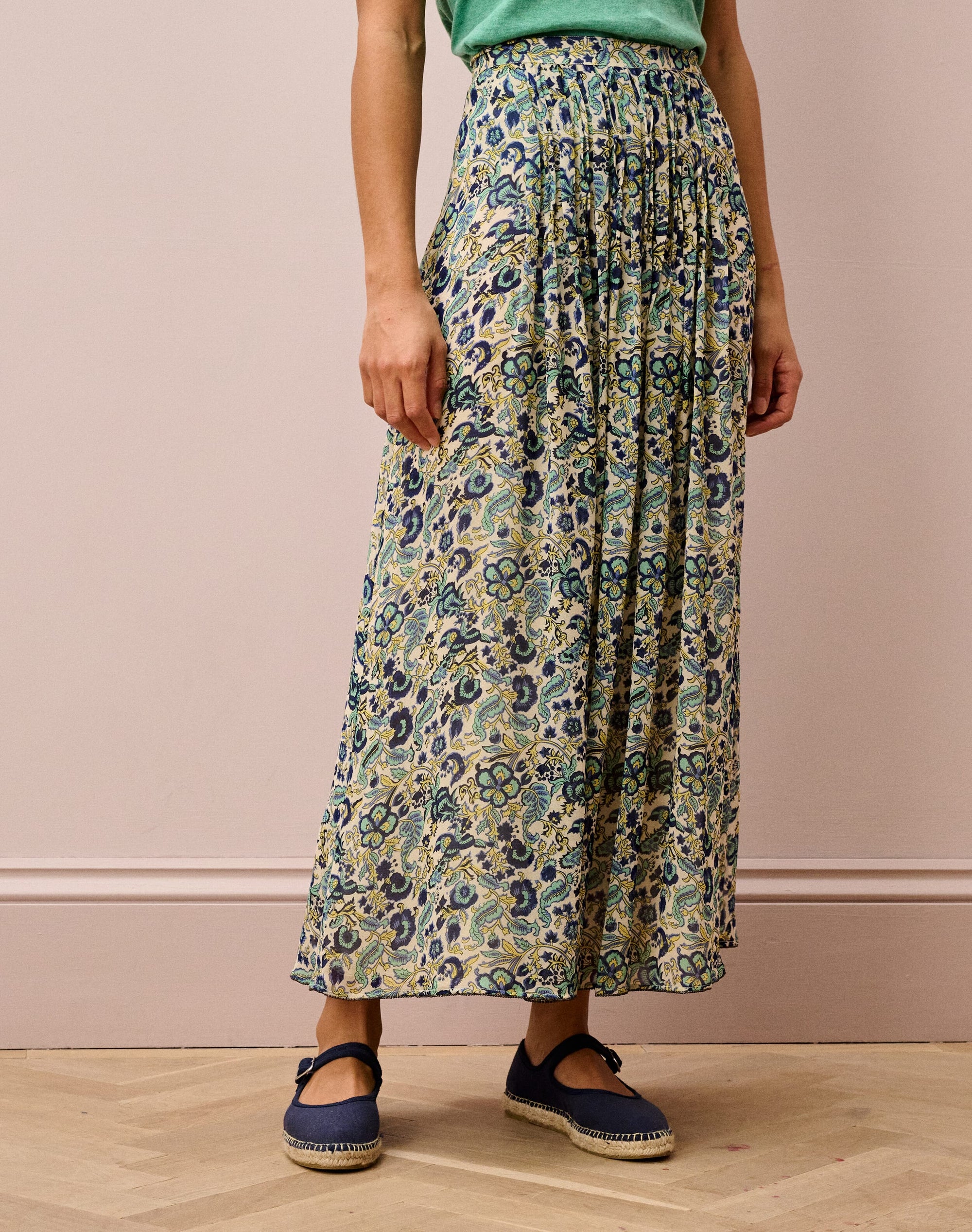 Silk Pintuck Skirt