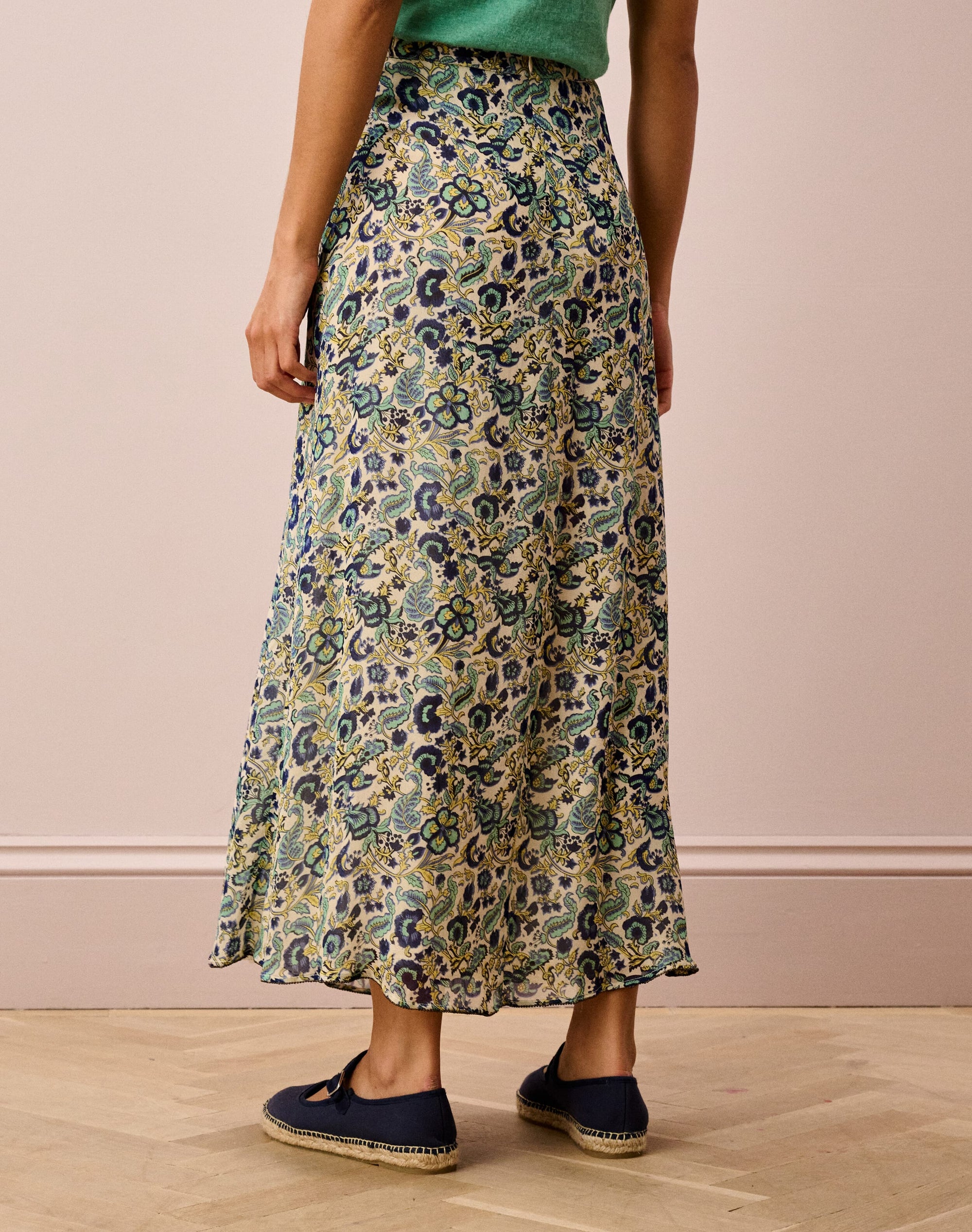 Silk Pintuck Skirt