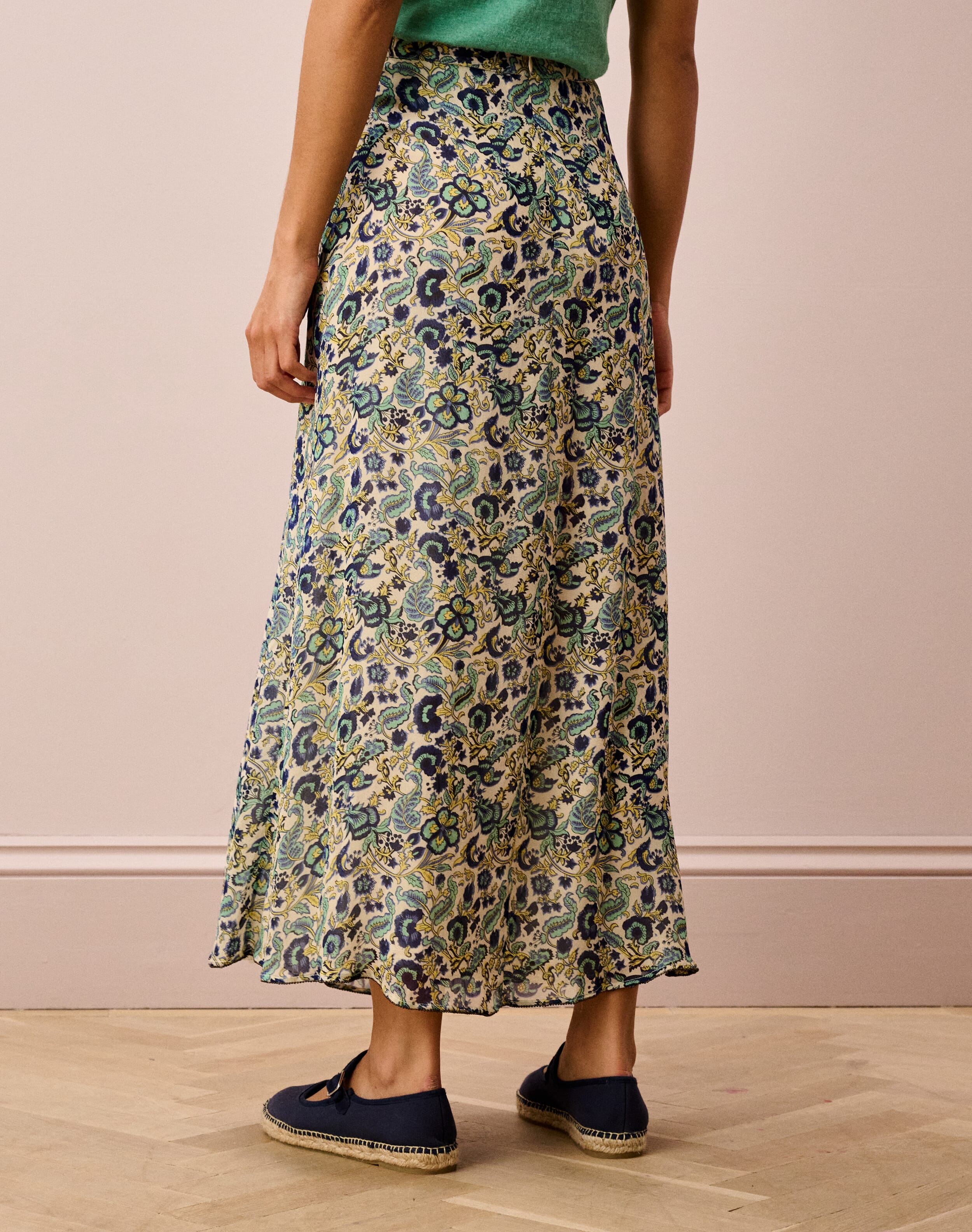 Silk Pintuck Skirt