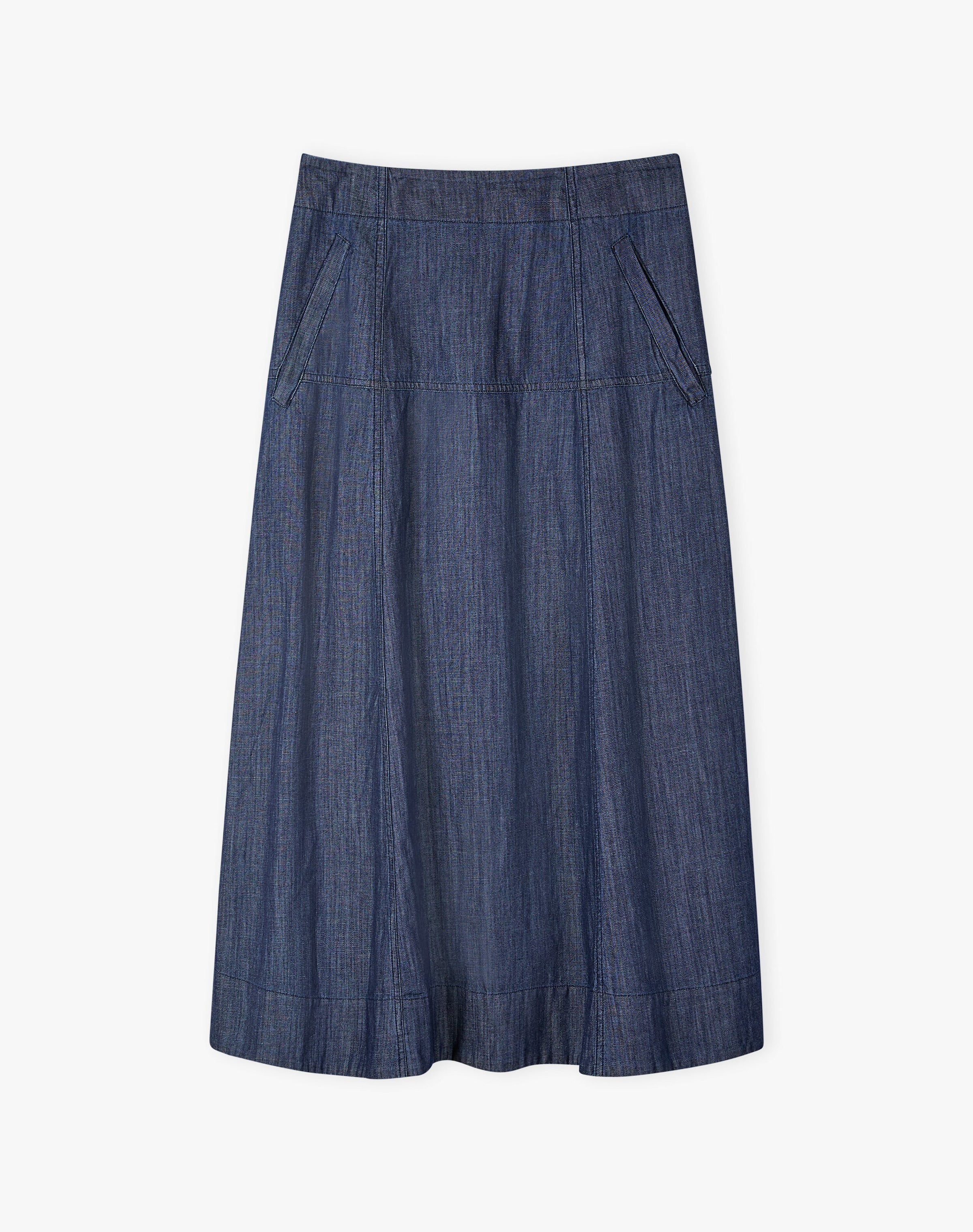 Cotton Denim Utility Skirt