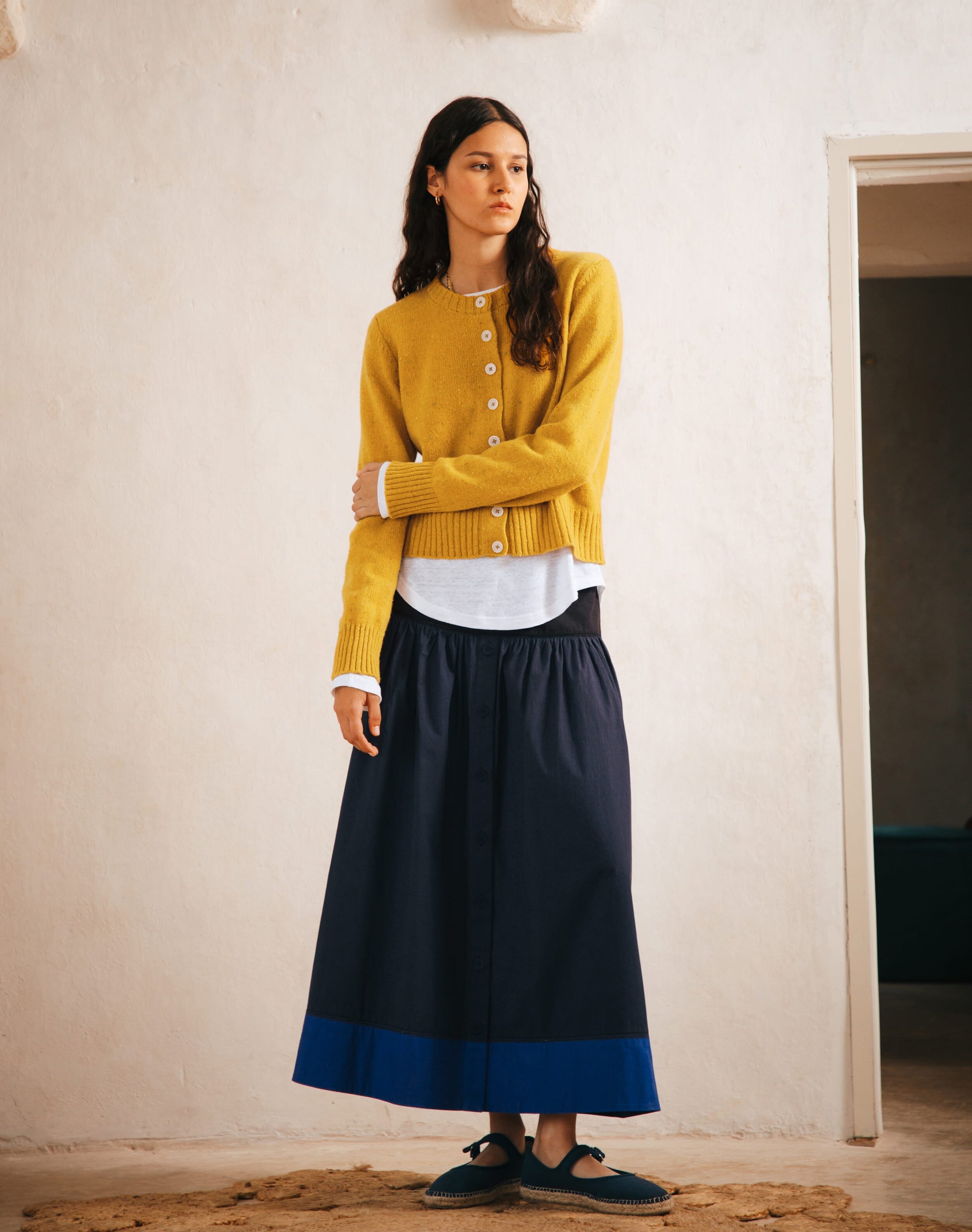 Cotton Poplin Colour Block Skirt