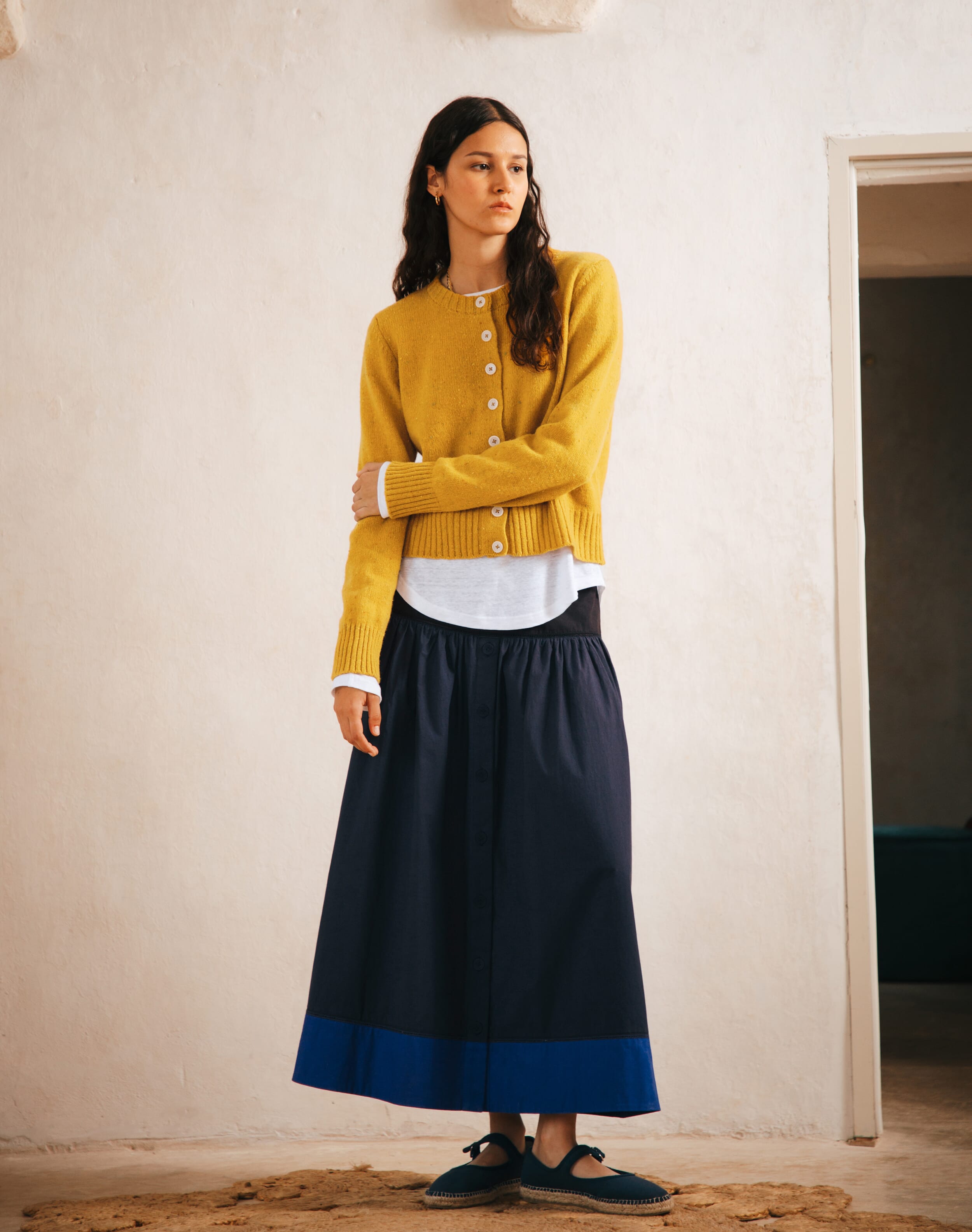 Cotton Poplin Colour Block Skirt