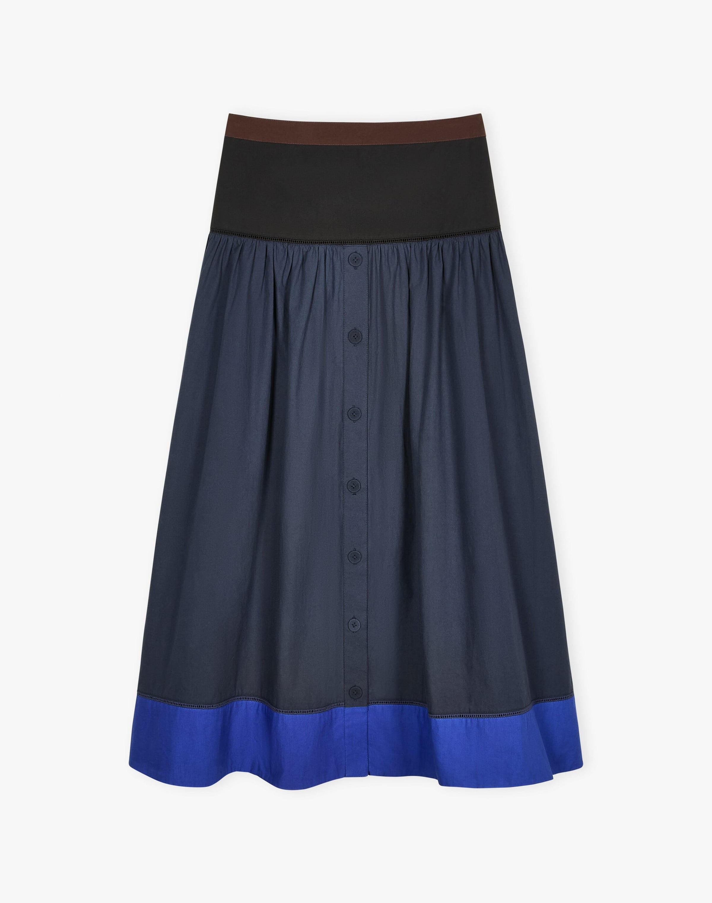 Cotton Poplin Colour Block Skirt