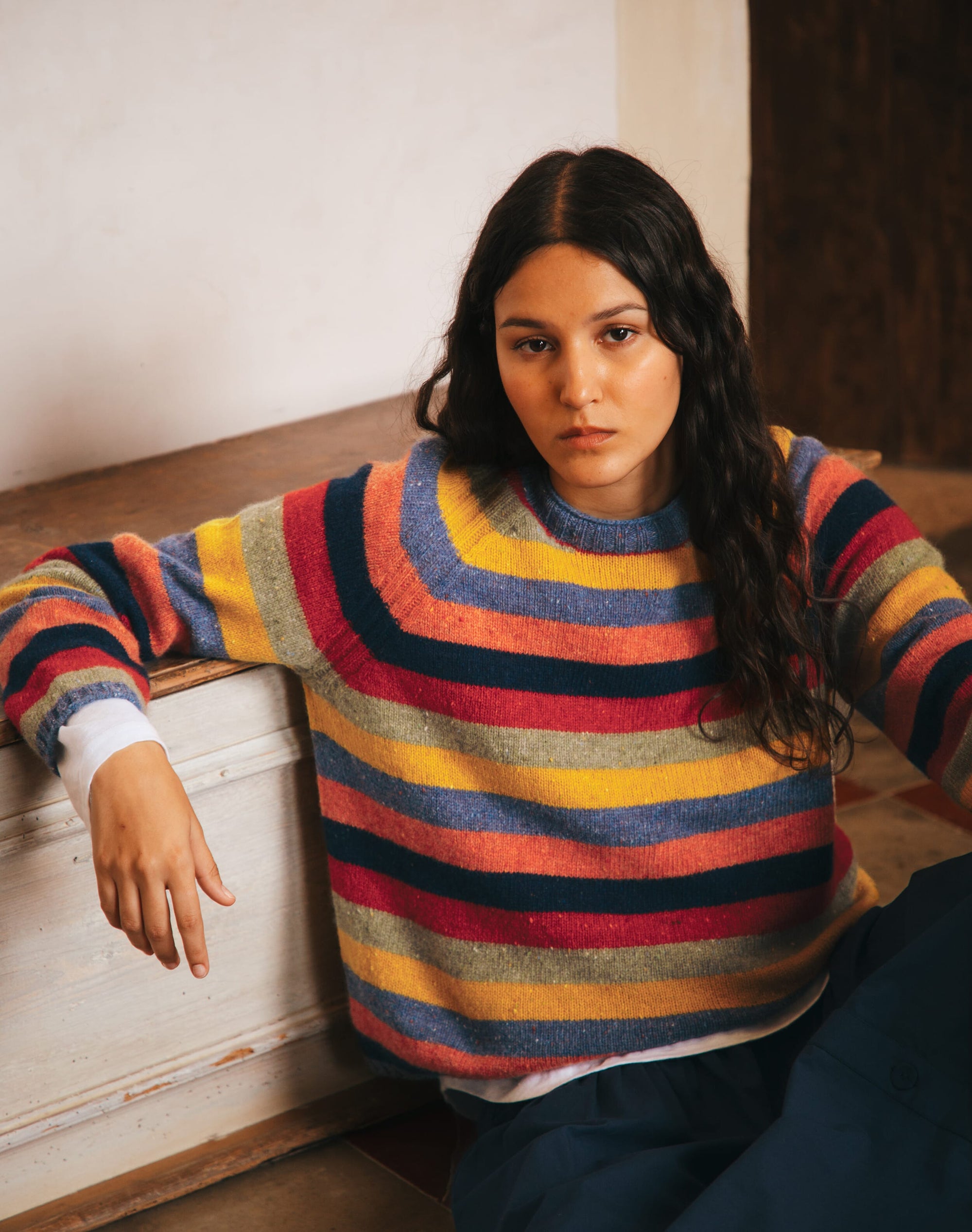 Wool Donegal Stripy Jumper