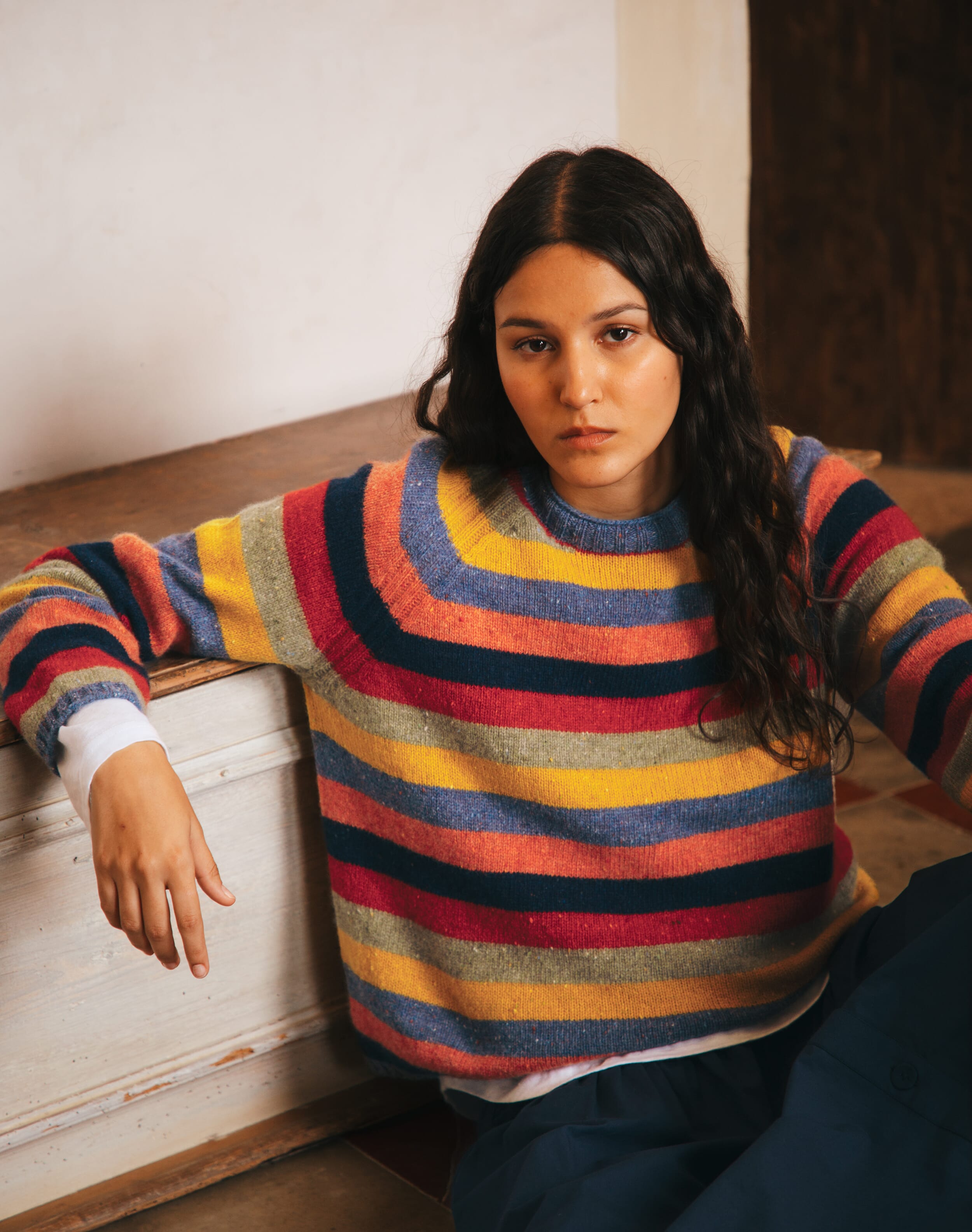 Wool Donegal Stripy Jumper