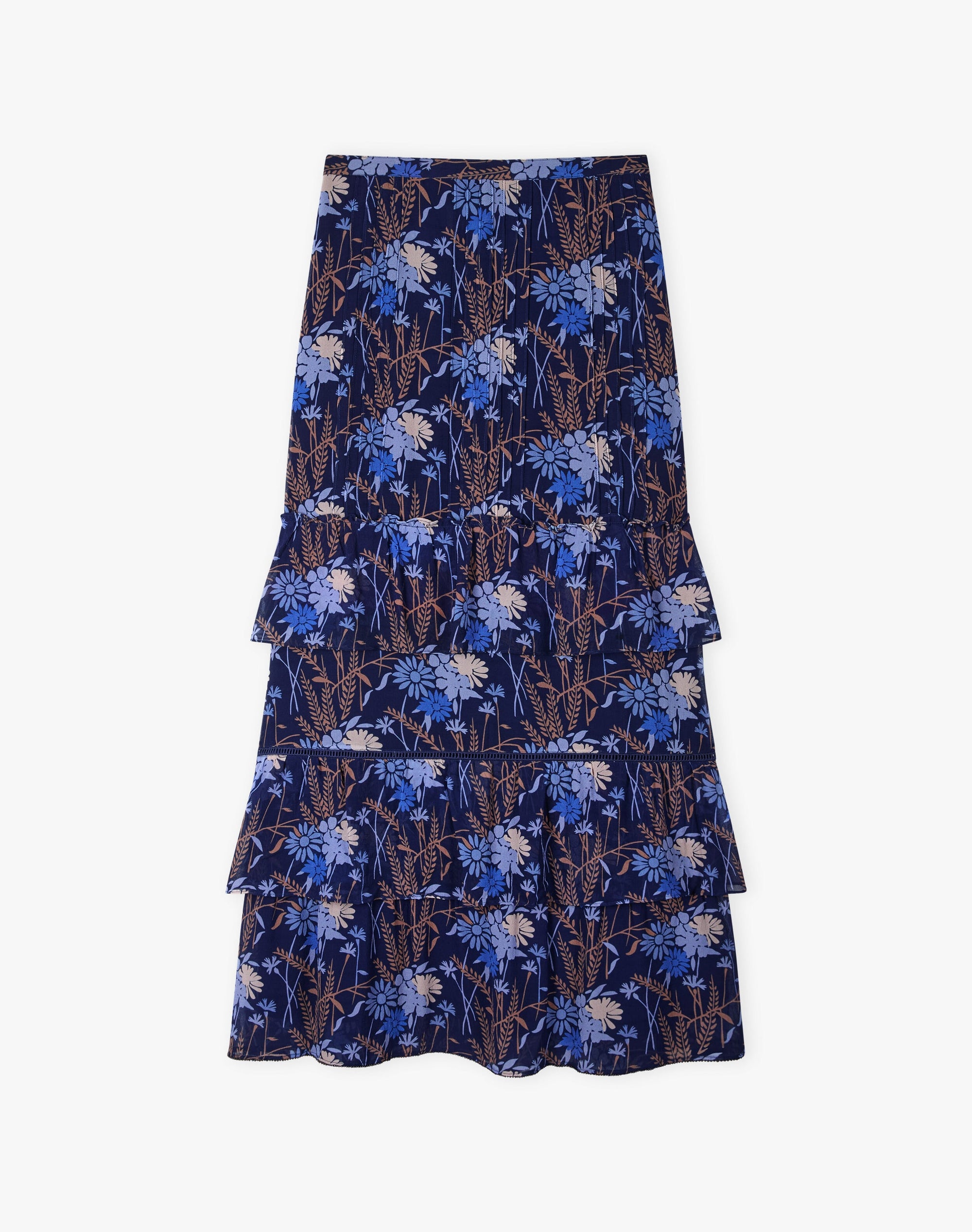Silk Floral Print Skirt