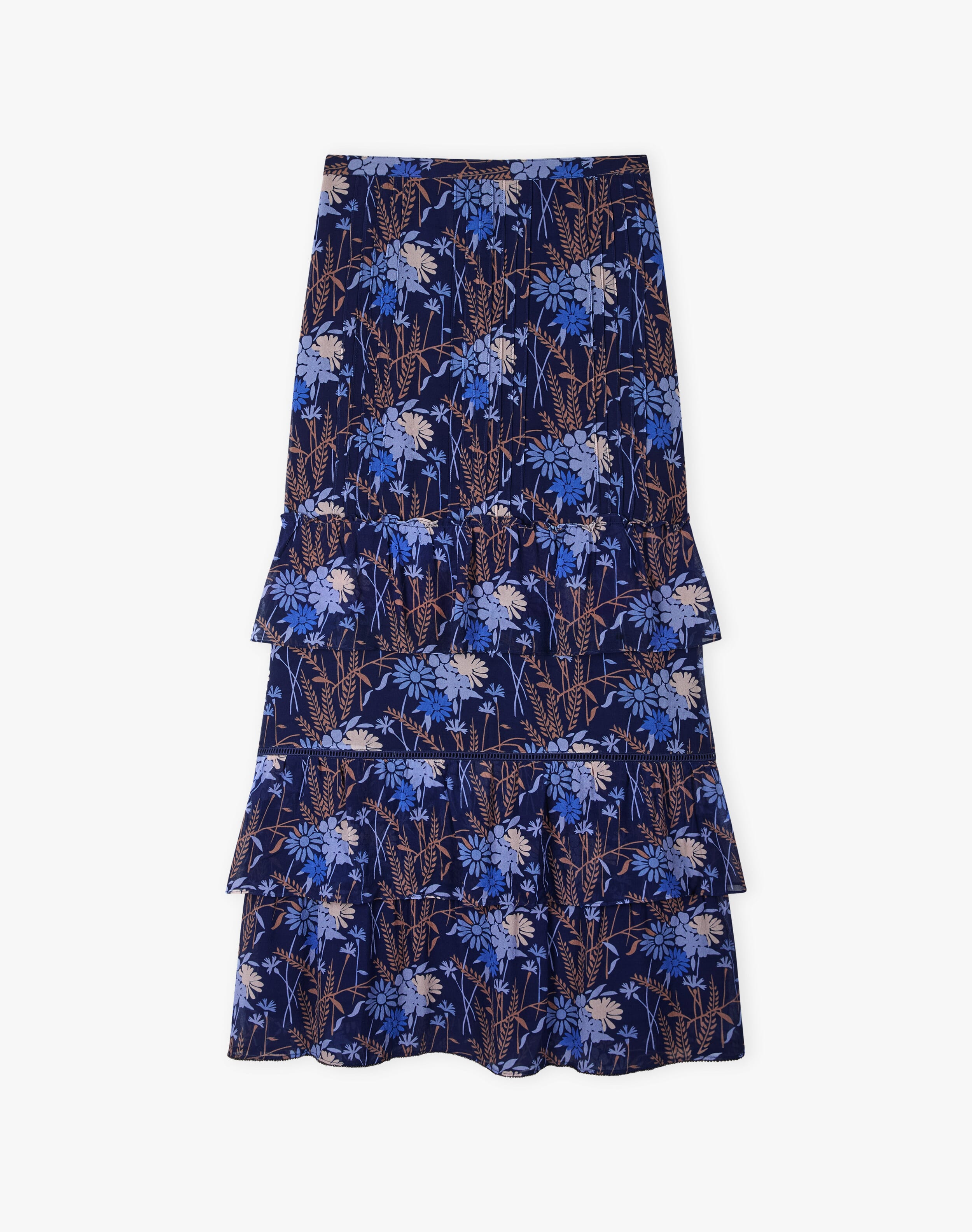 Silk Floral Print Skirt