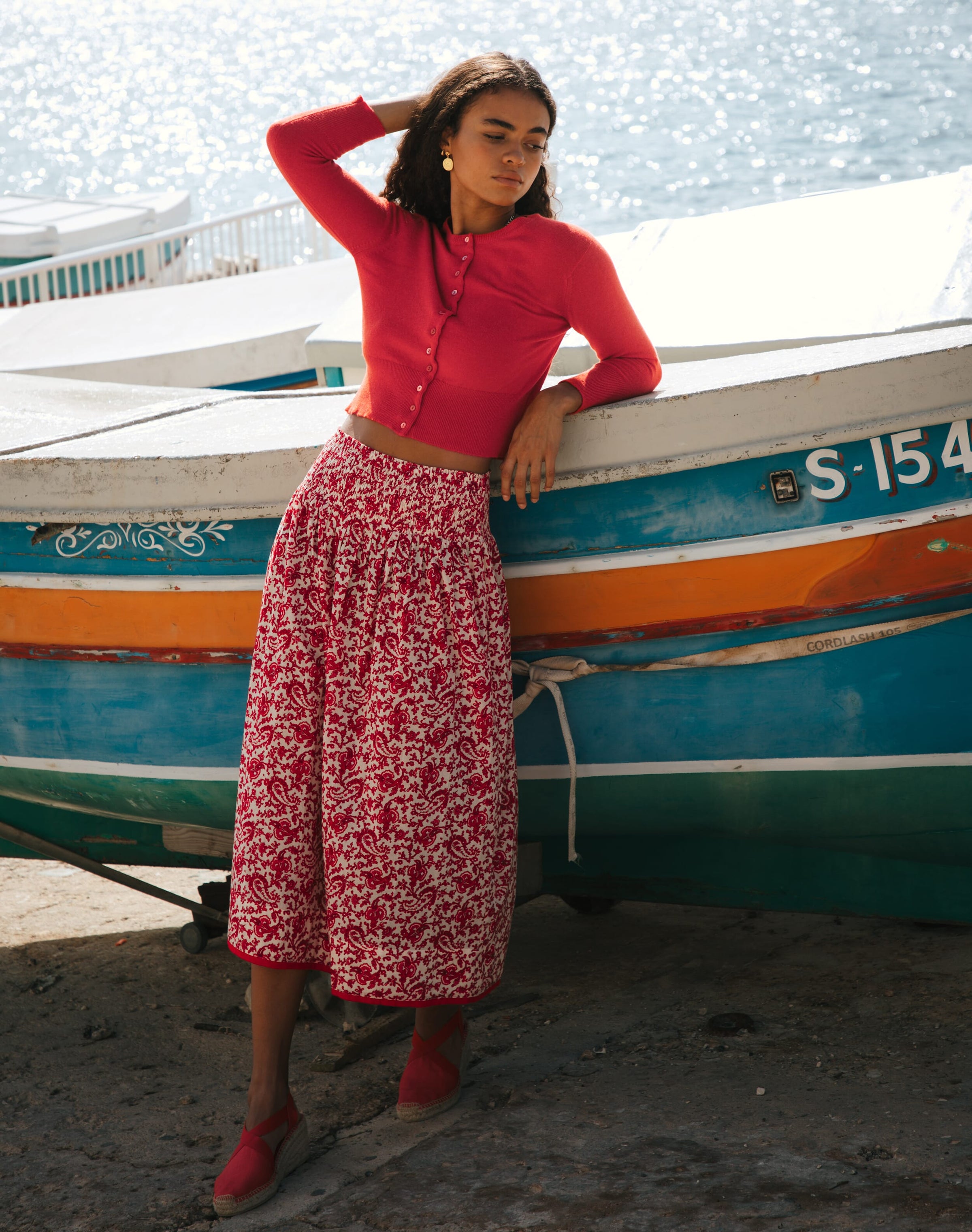 Organic Cotton Paisley Flower Skirt