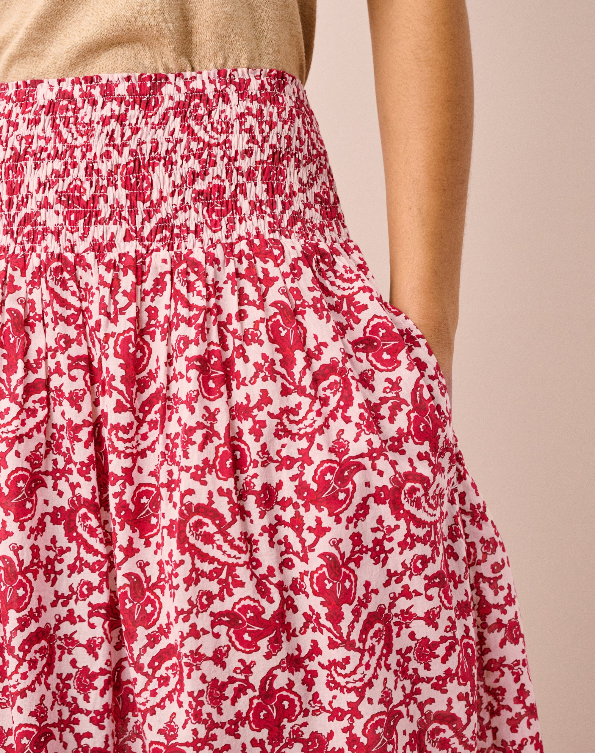 Organic Cotton Paisley Flower Skirt