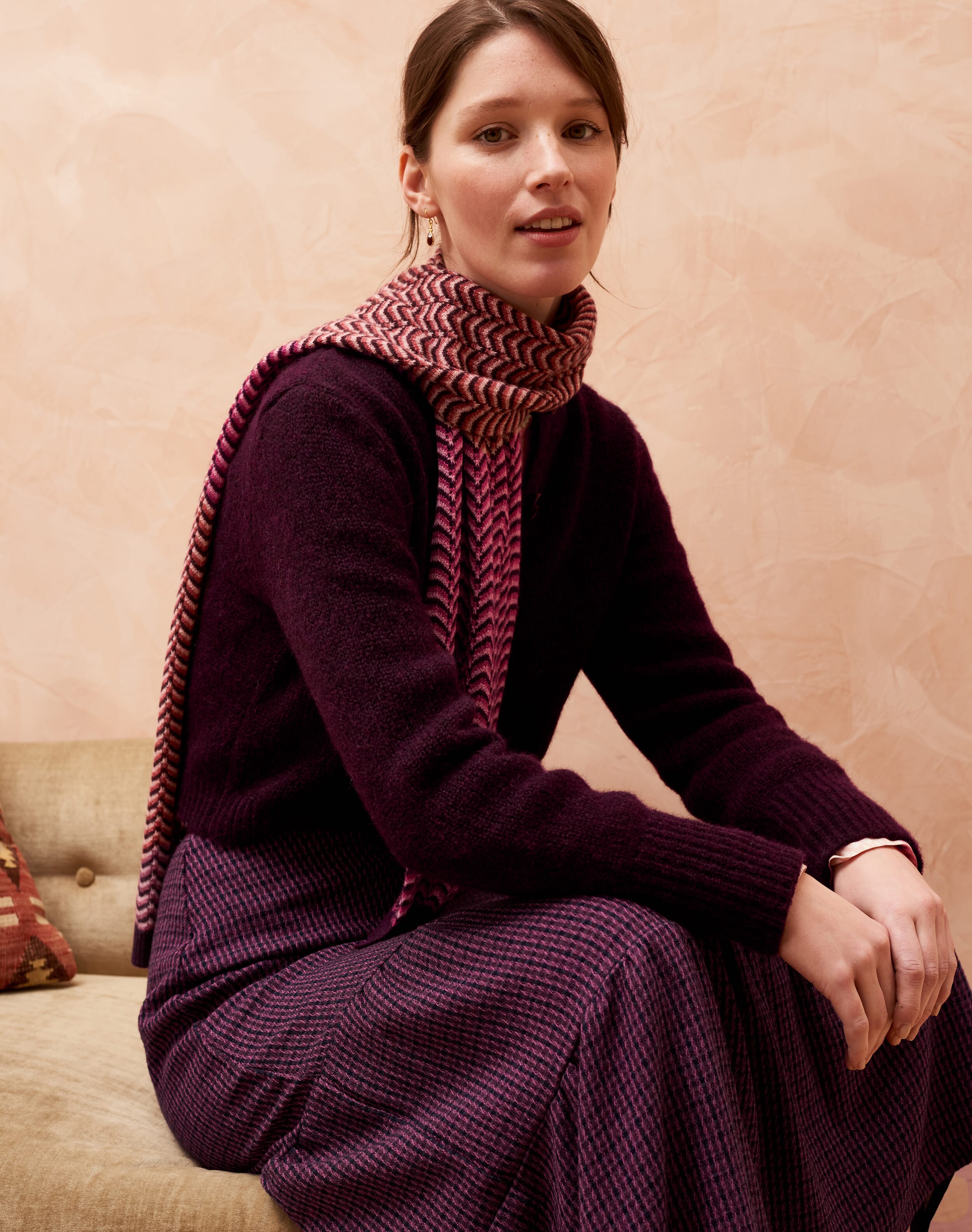 Textured Weave Tiered Skirt