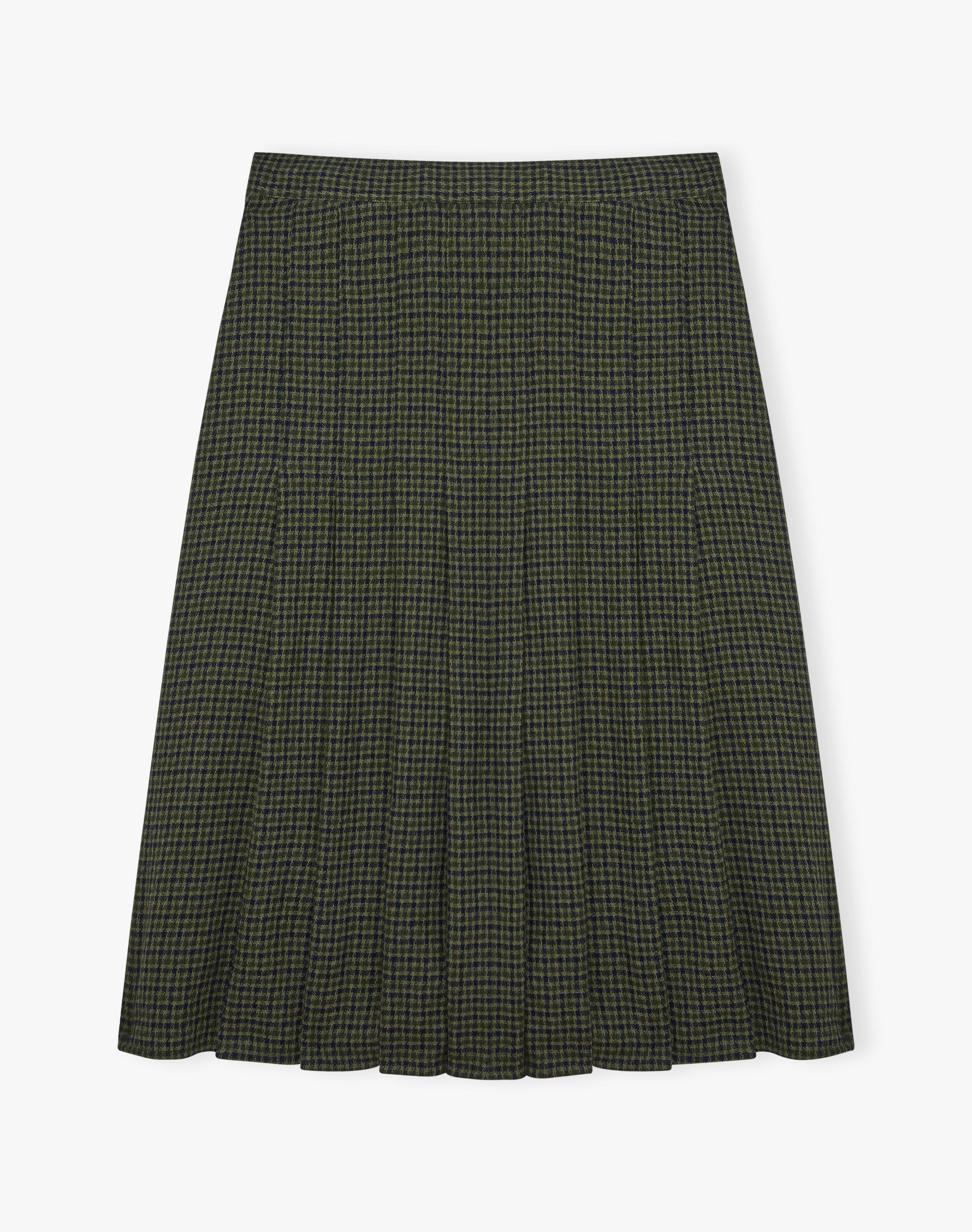 Puppytooth Check Pleated Skirt