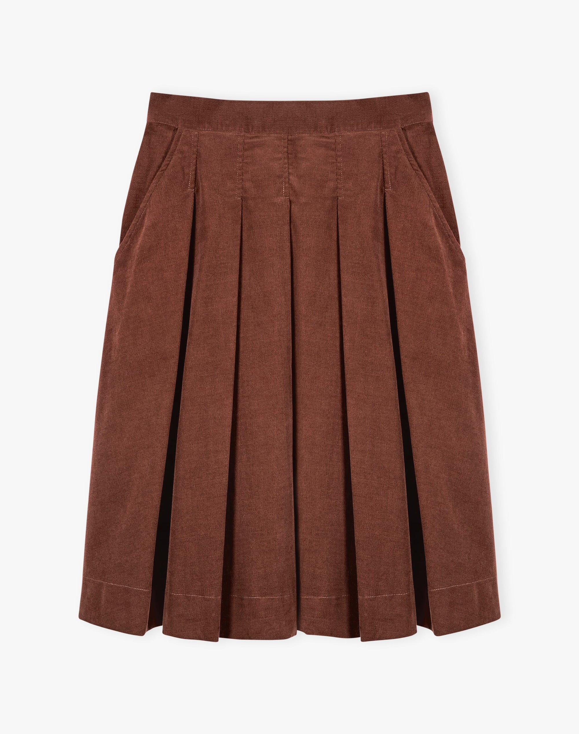 Needlecord Pleated Skirt