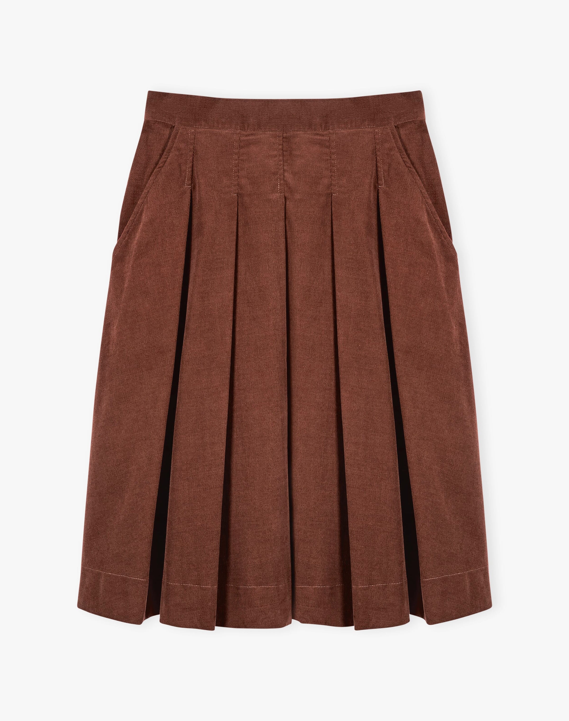 Needlecord Pleated Skirt