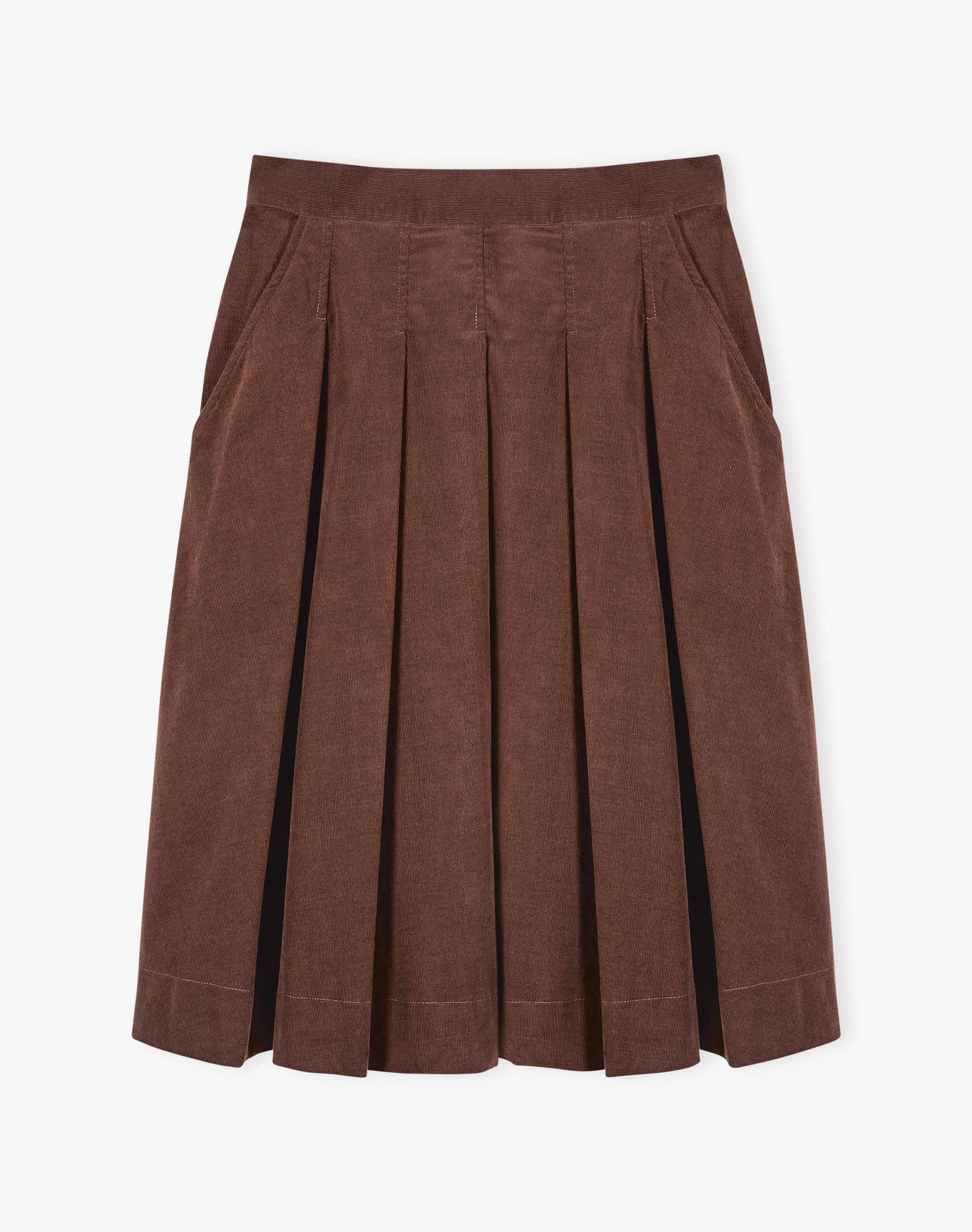 Needlecord Pleated Skirt