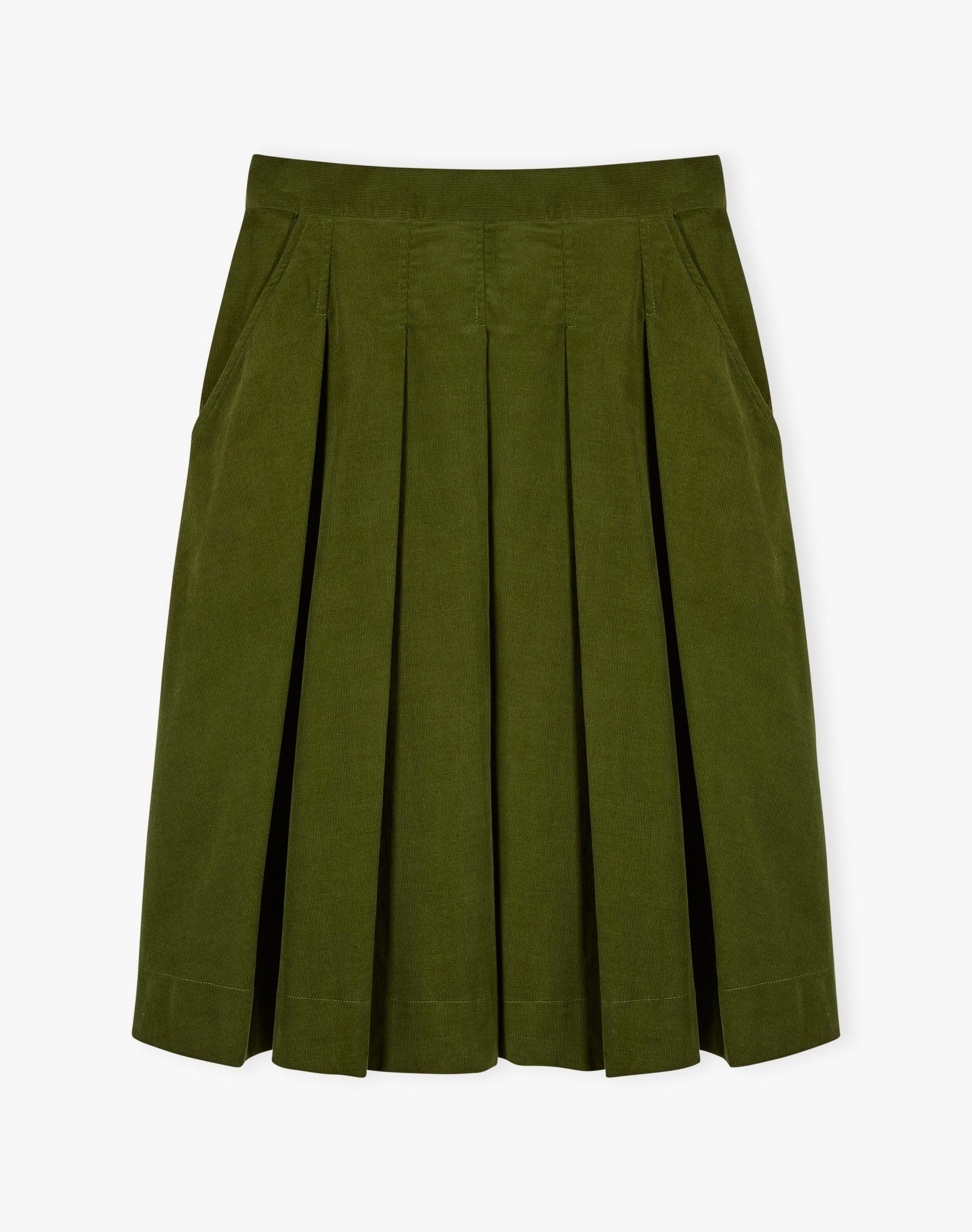 Needlecord Pleated Skirt