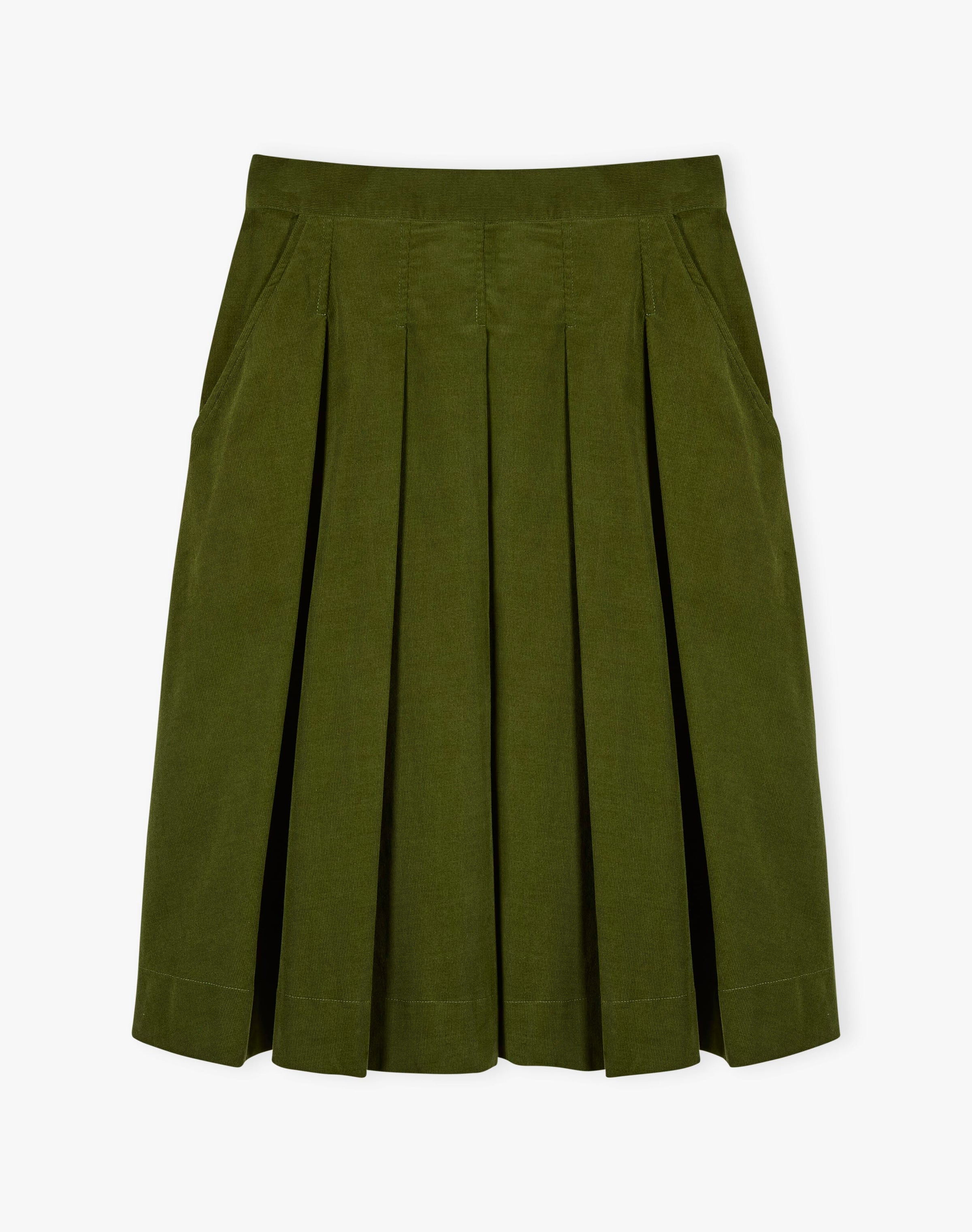 Needlecord Pleated Skirt