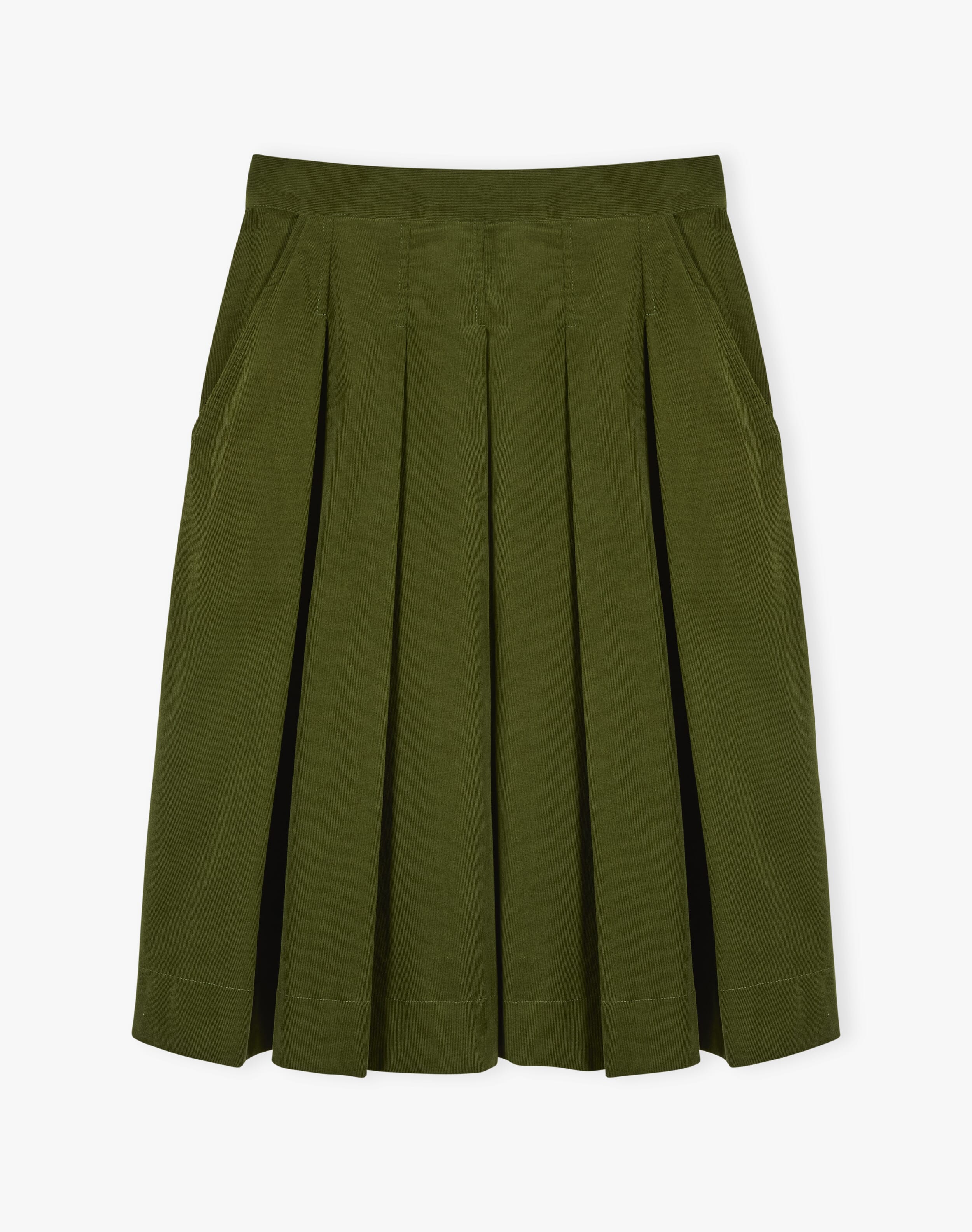 Needlecord Pleated Skirt