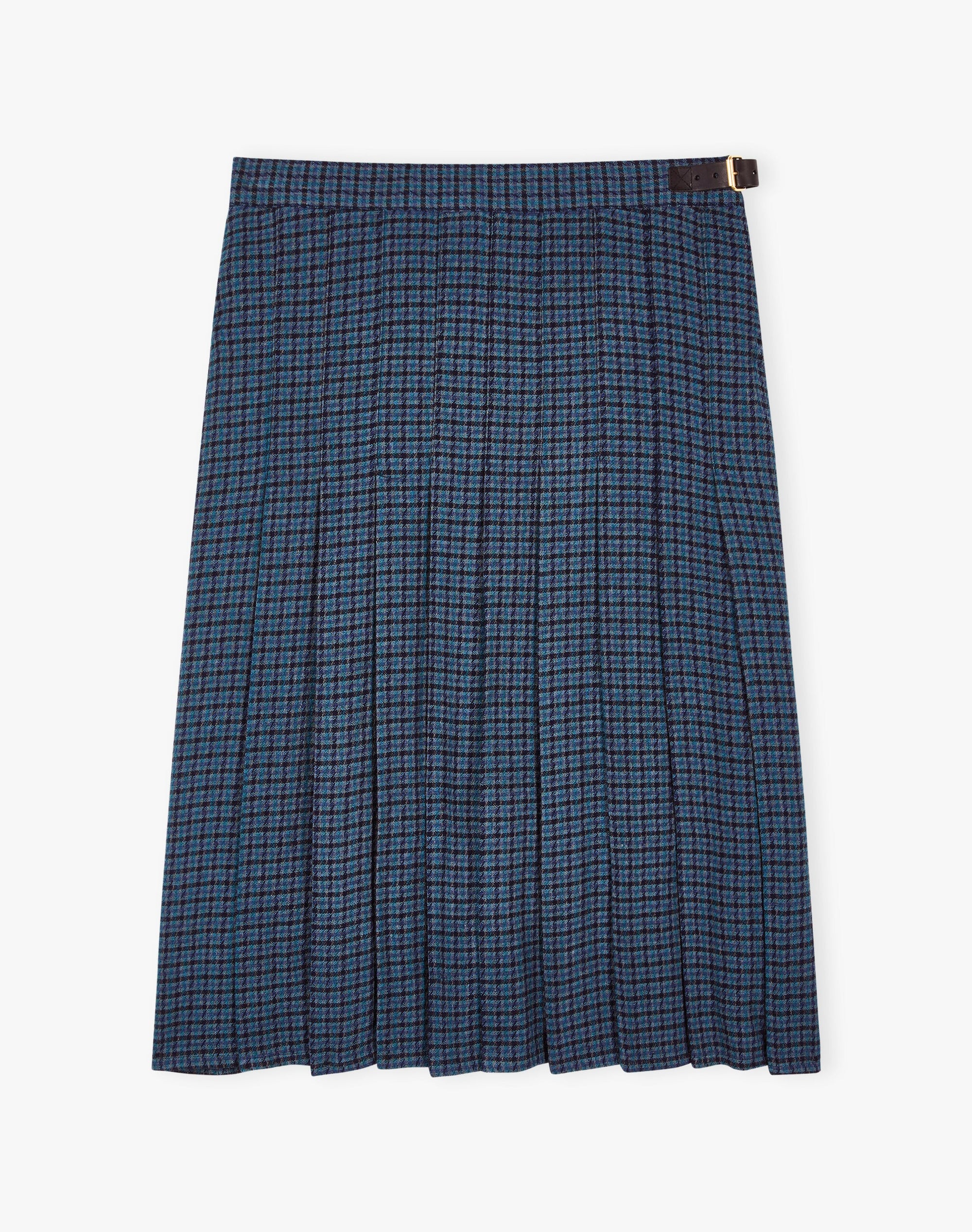 Puppytooth Check Pleated Skirt