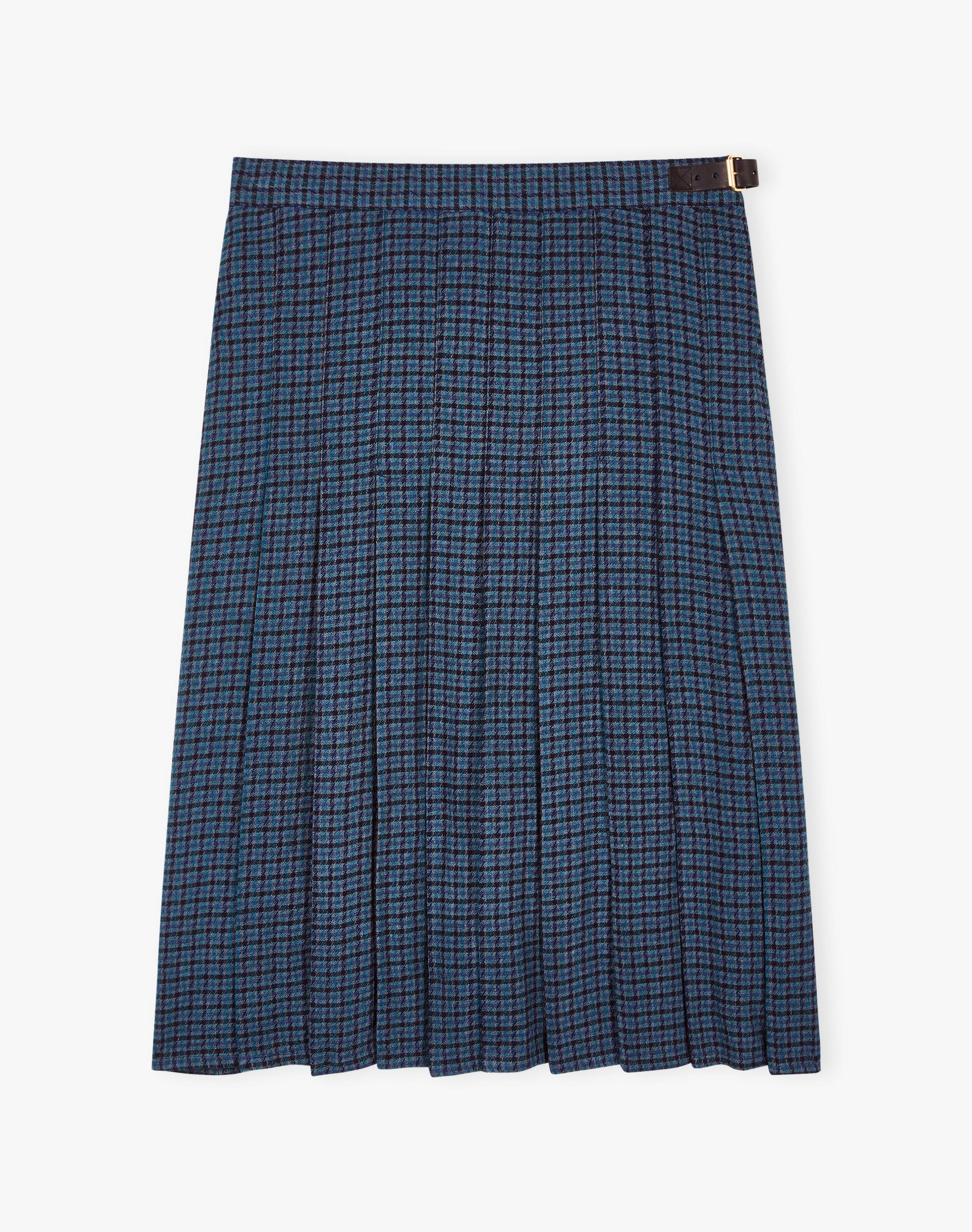 Puppytooth Check Pleated Skirt
