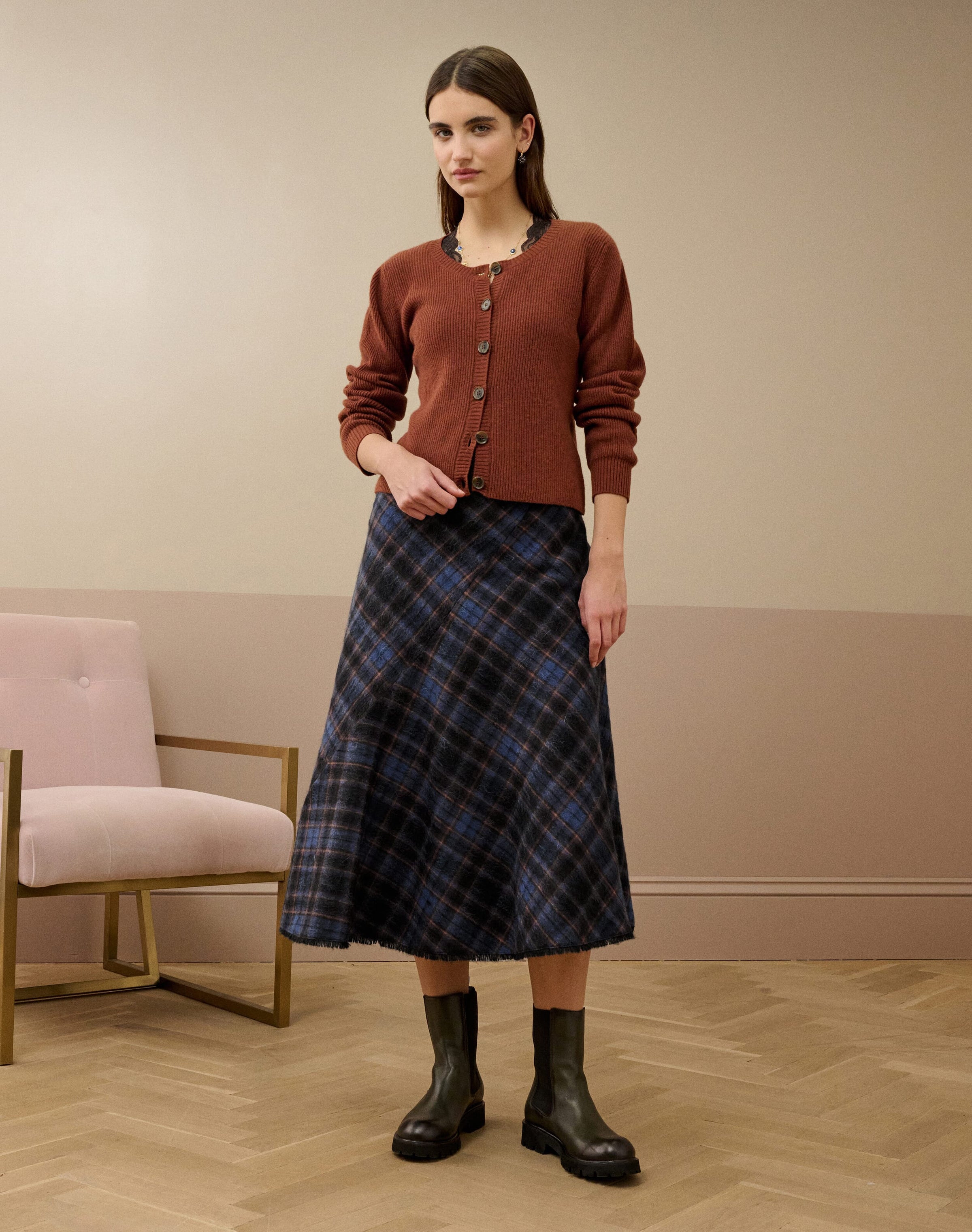 Scottish Mohair Check Skirt