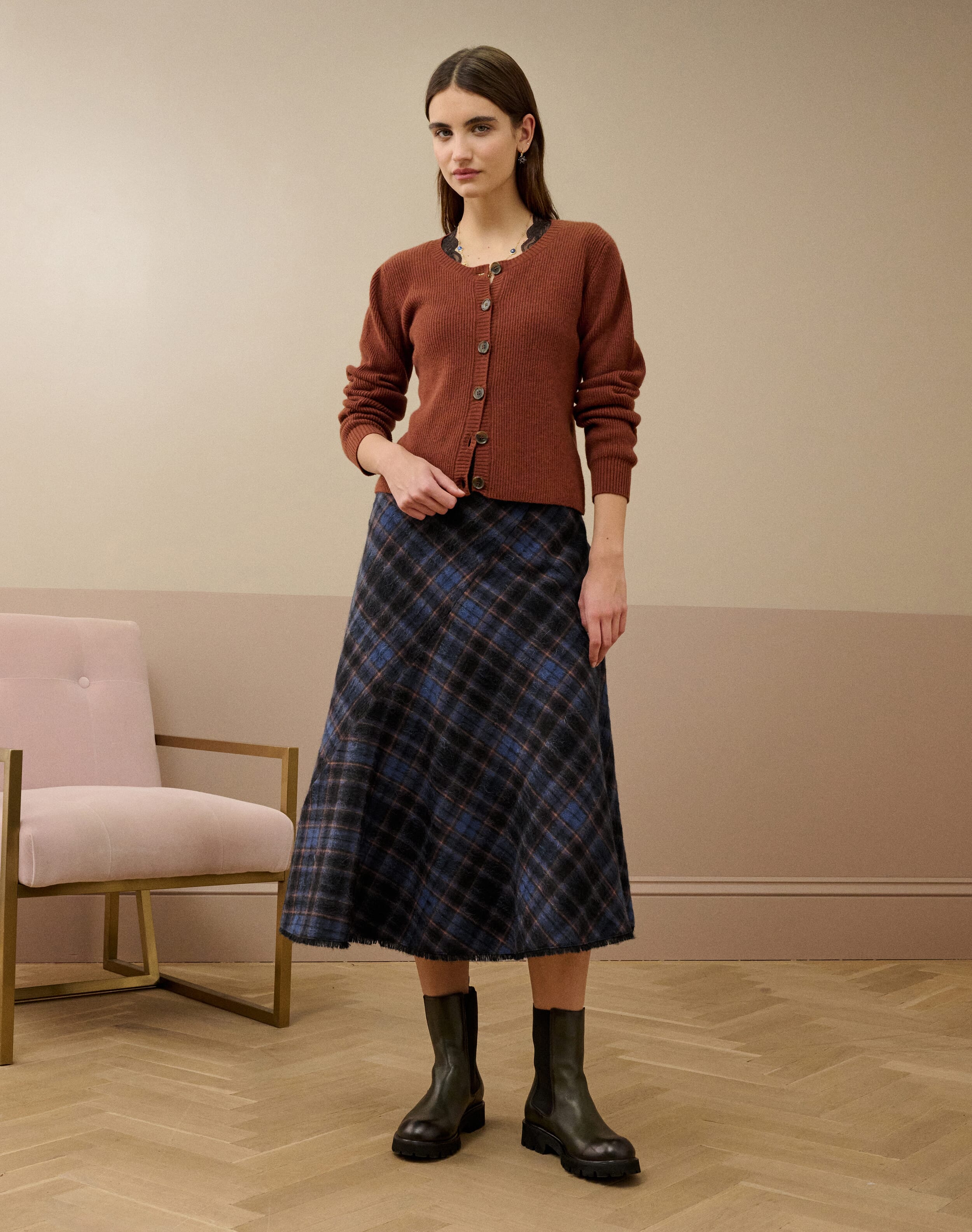 Scottish Mohair Check Skirt