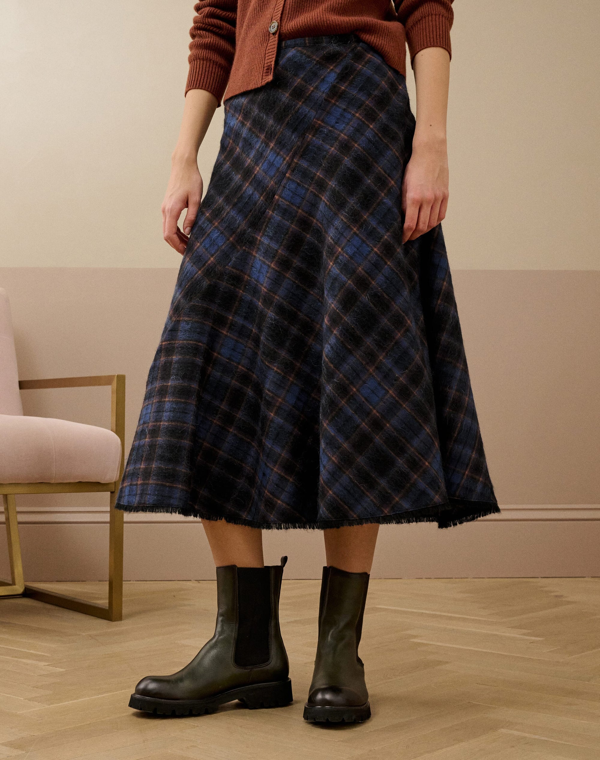 Scottish Mohair Check Skirt