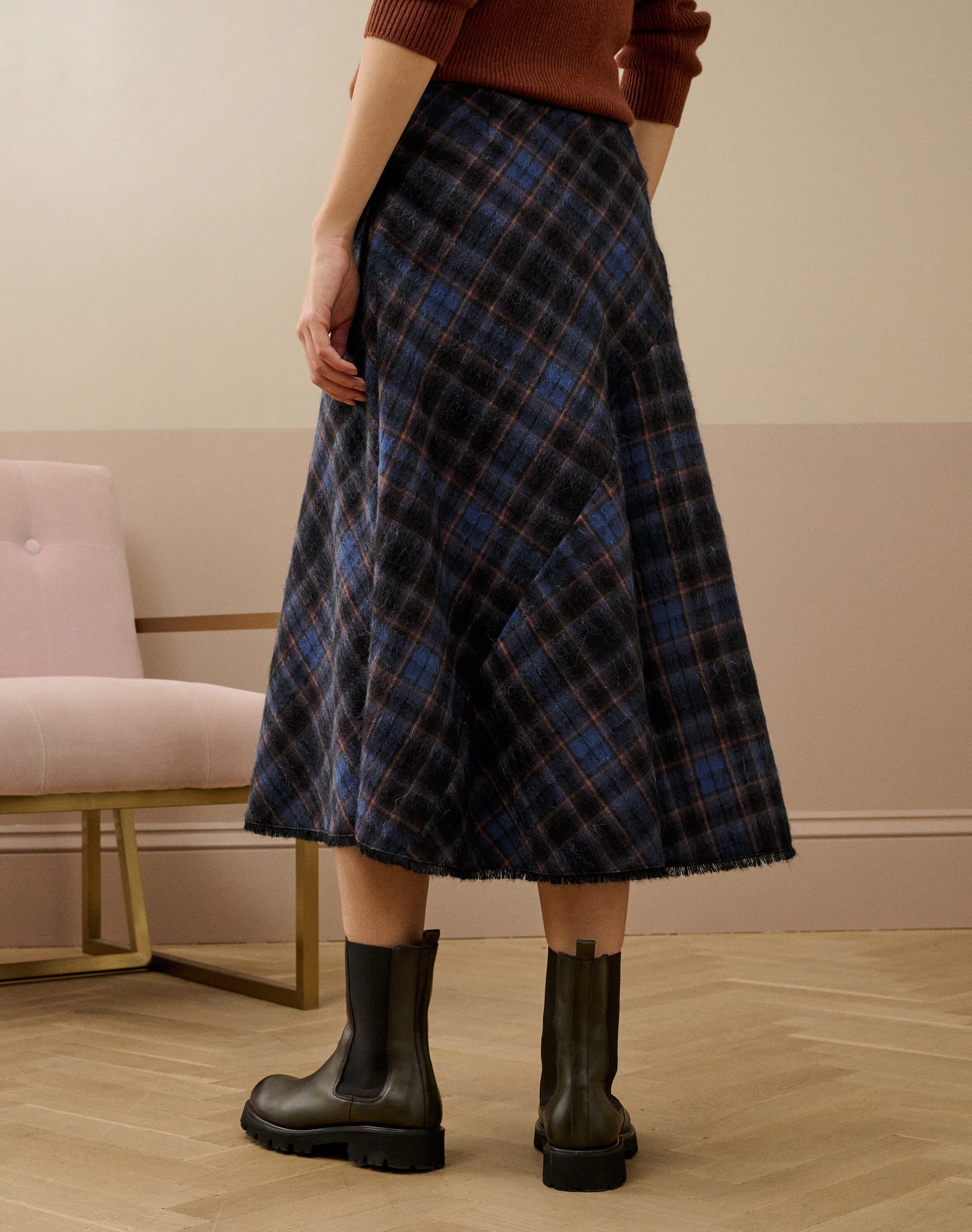 Scottish Mohair Check Skirt