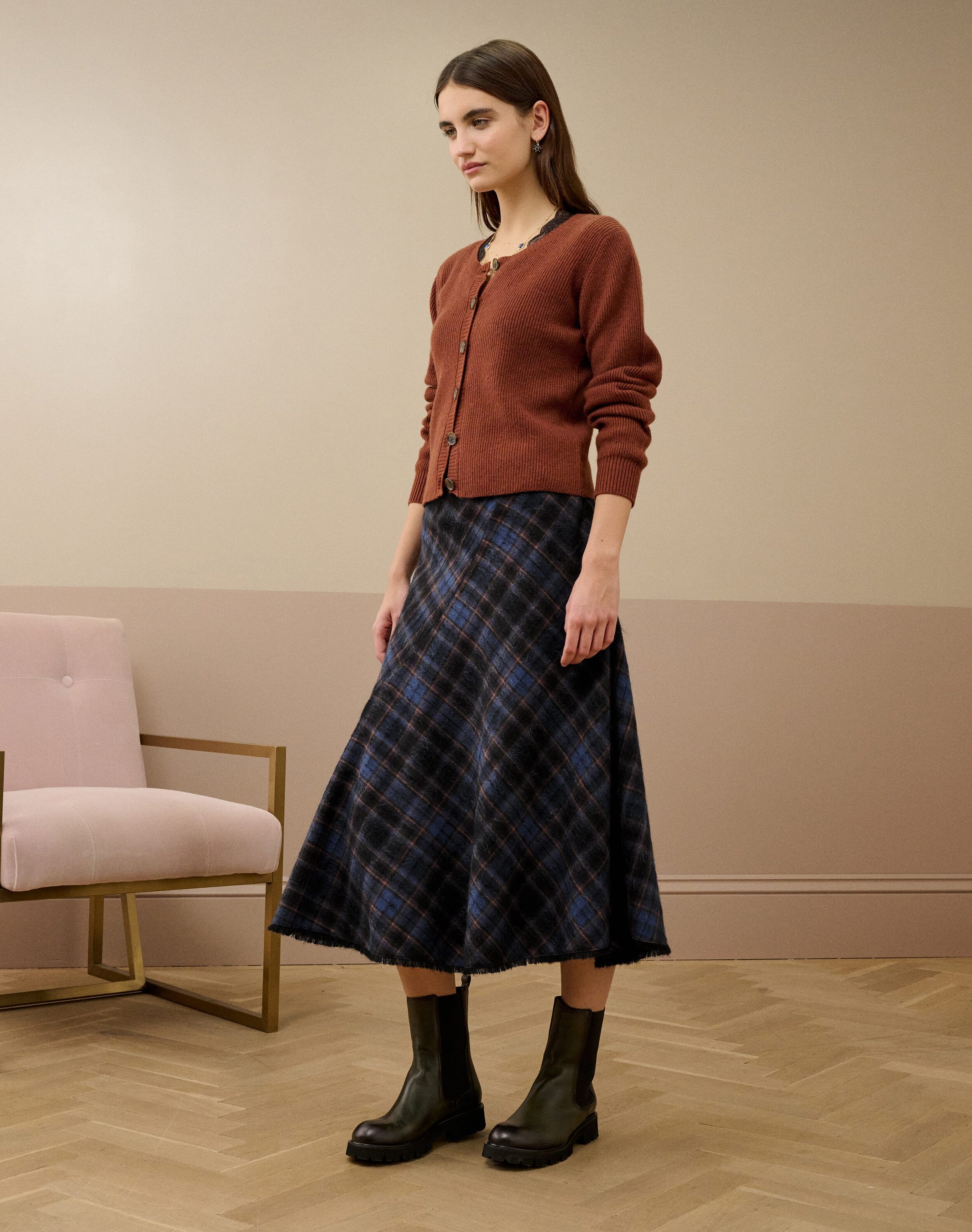 Scottish Mohair Check Skirt