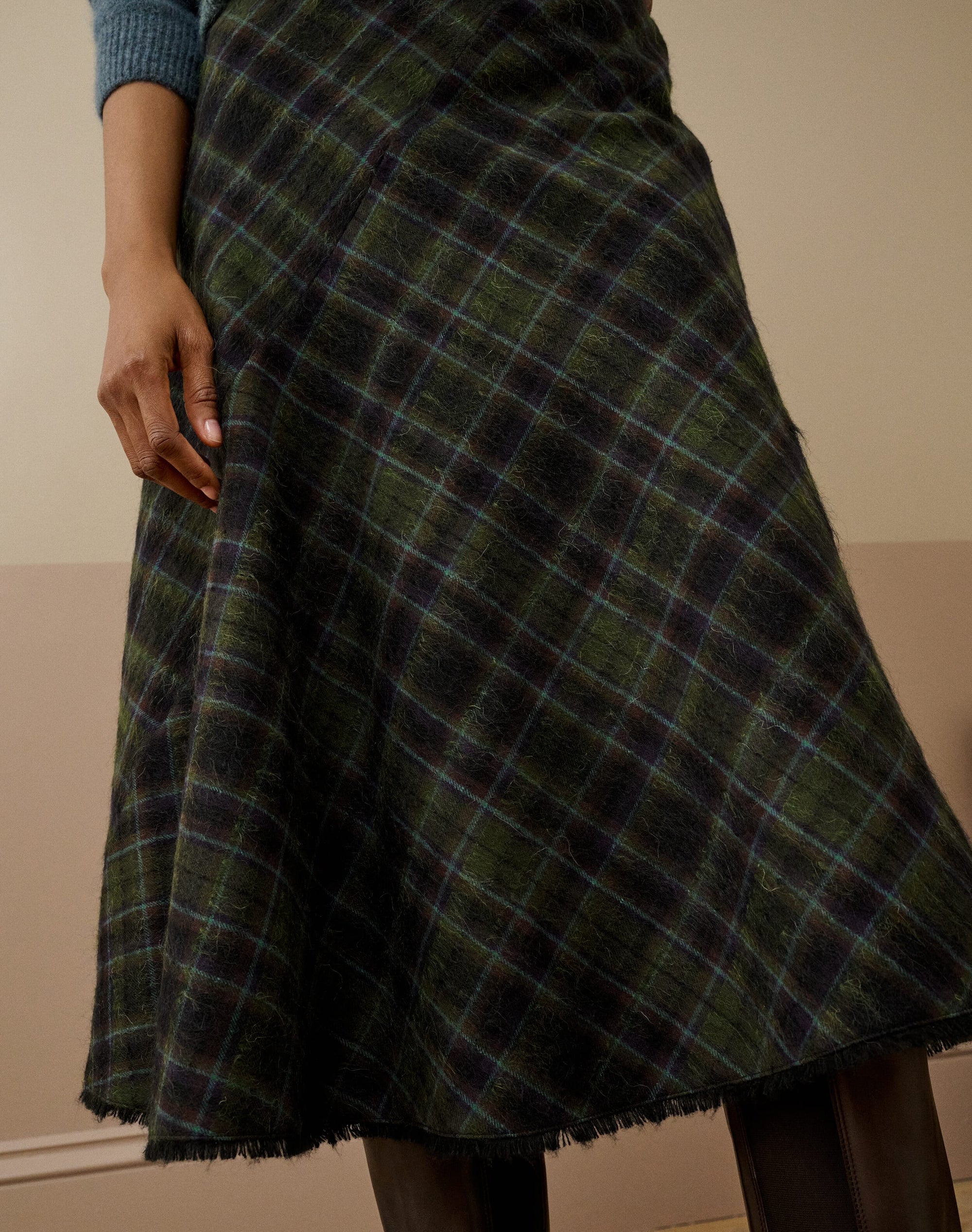 Scottish Mohair Check Skirt