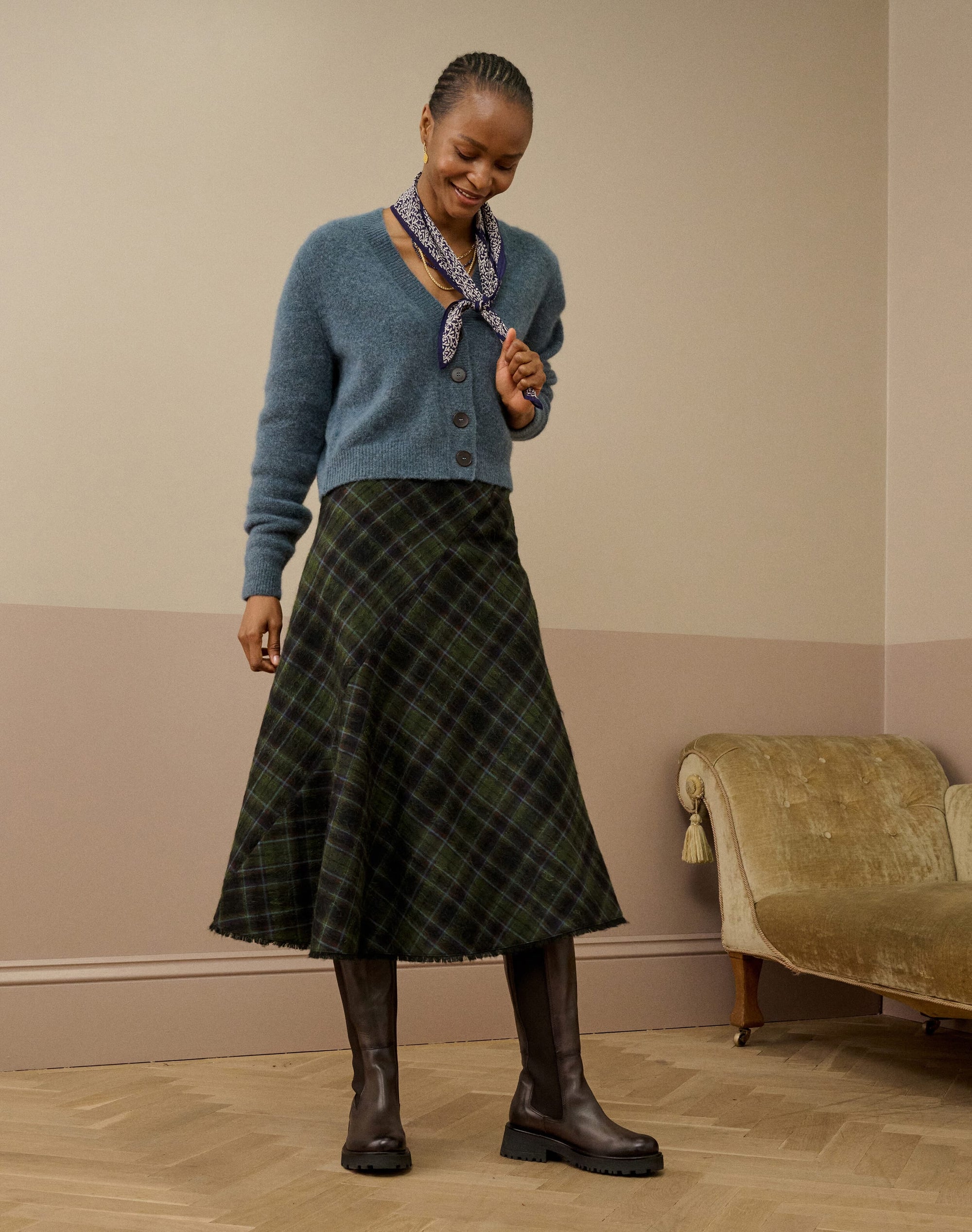 Scottish Mohair Check Skirt