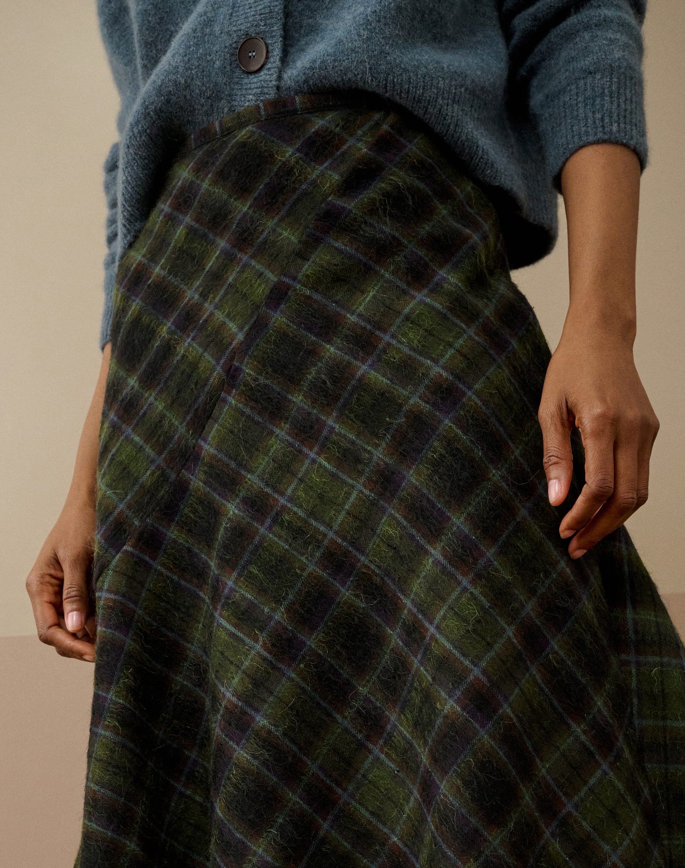 Scottish Mohair Check Skirt
