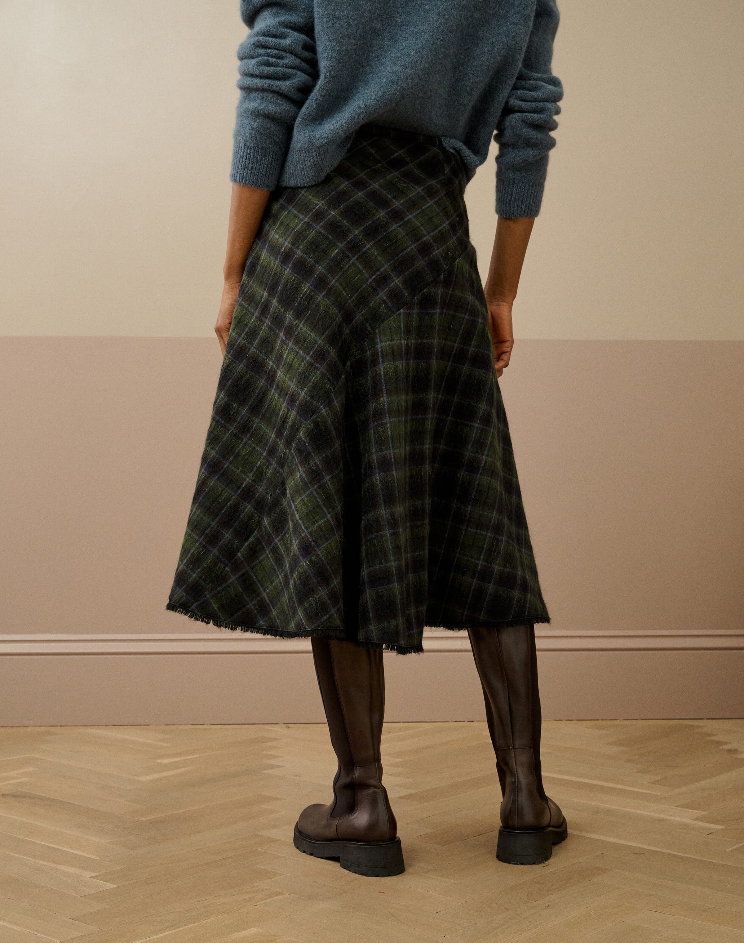 Scottish Mohair Check Skirt