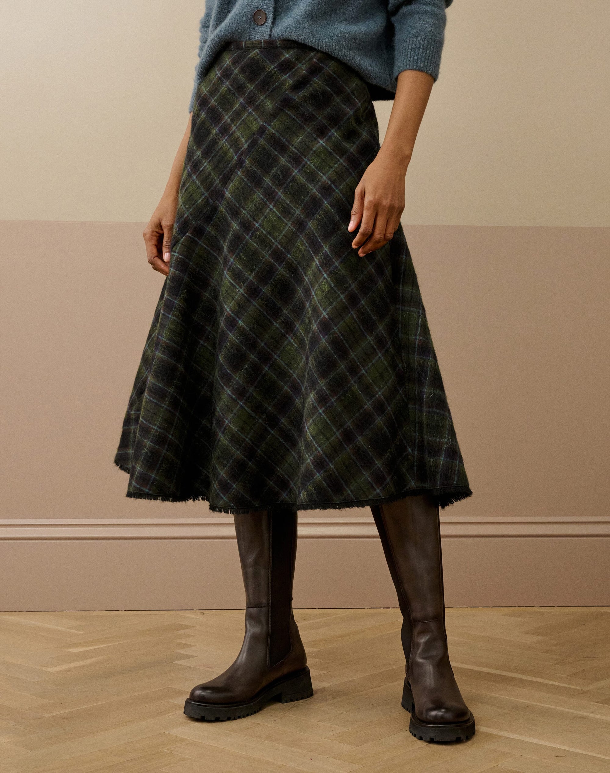 Scottish Mohair Check Skirt