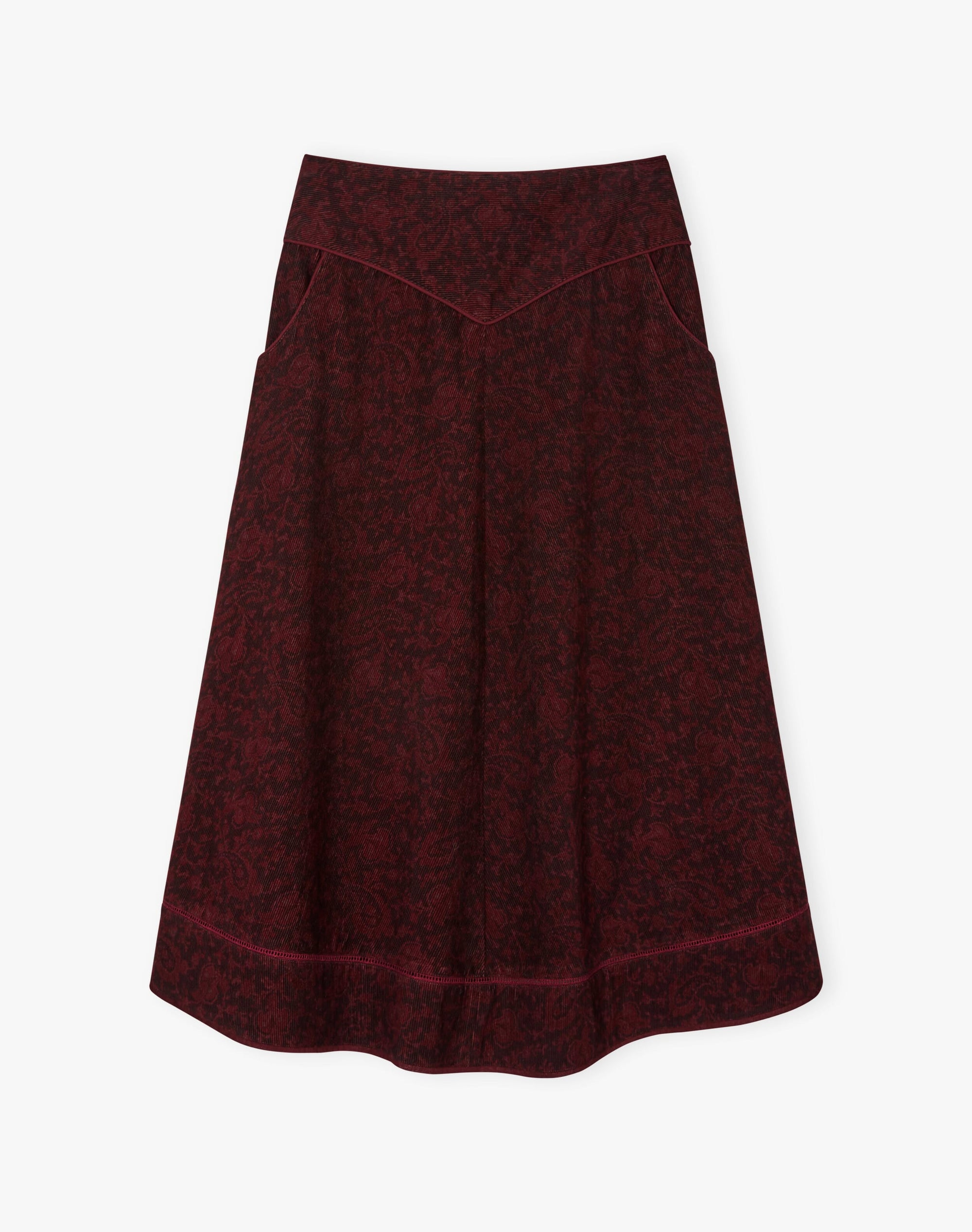 Organic Needlecord Paisley Print Skirt