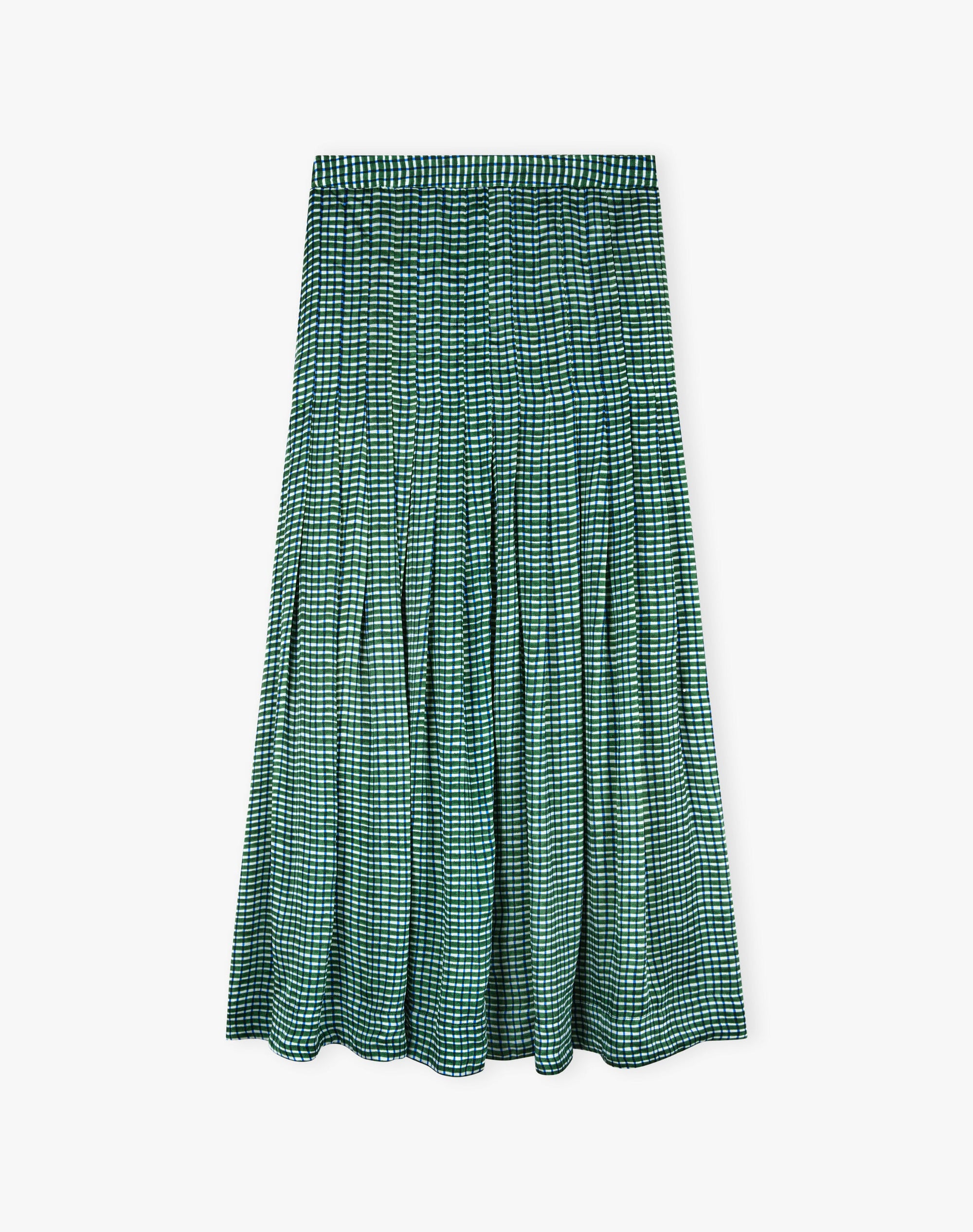Graphic Check Pleated Skirt