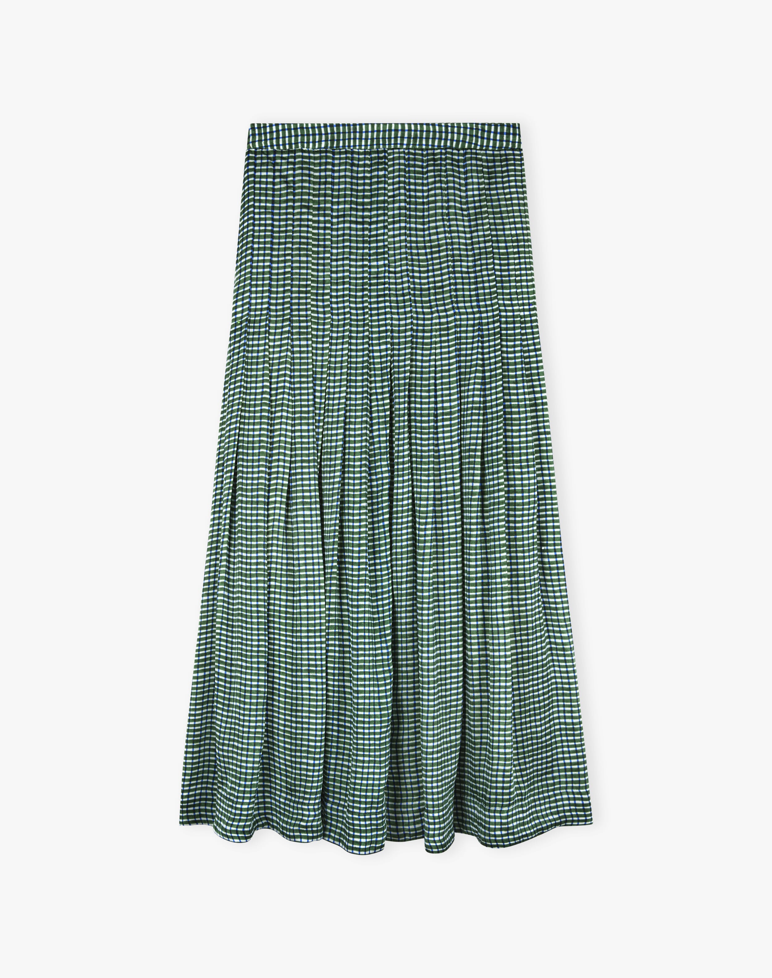 Graphic Check Pleated Skirt